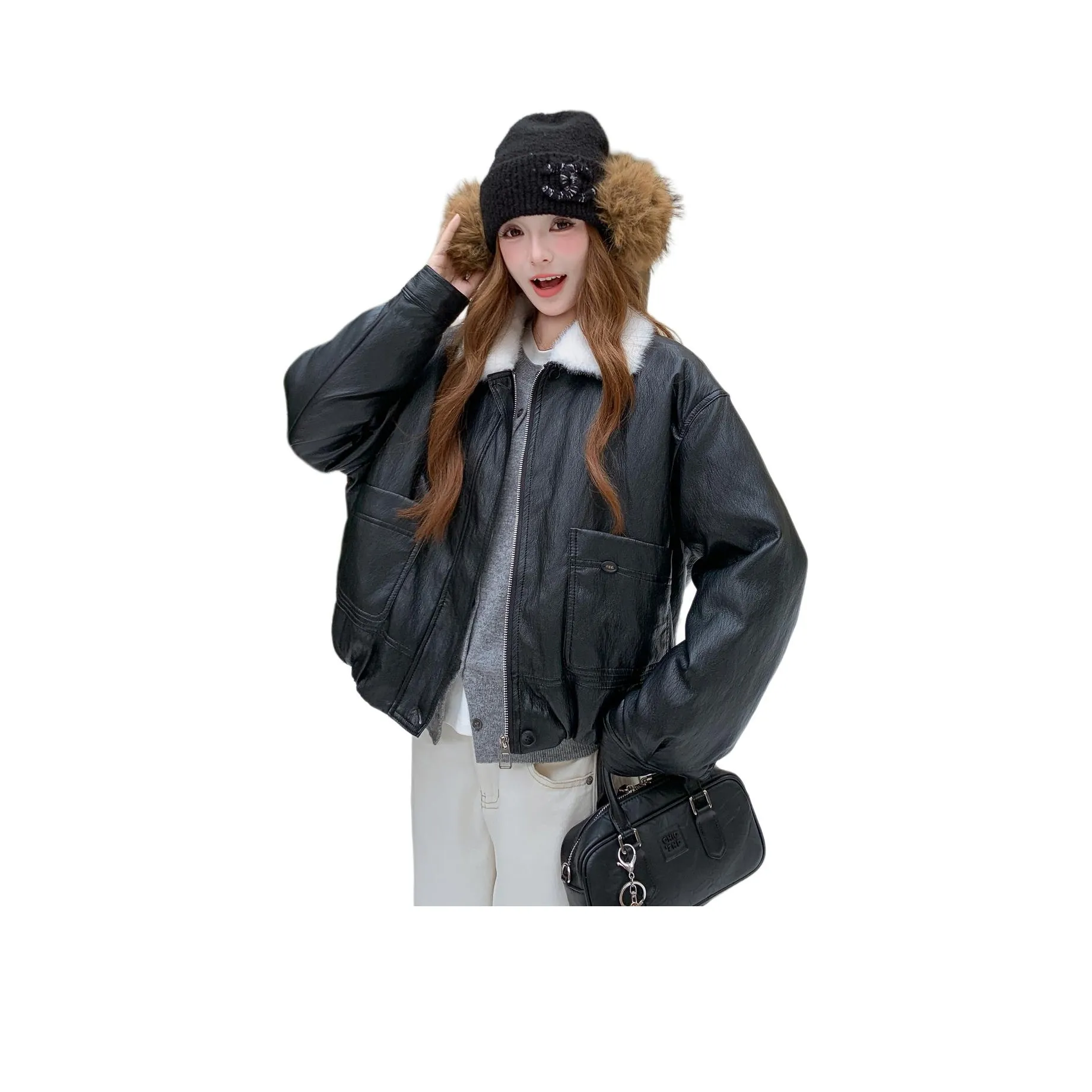 MEXICAN Черный Женские Кожаные Куртки