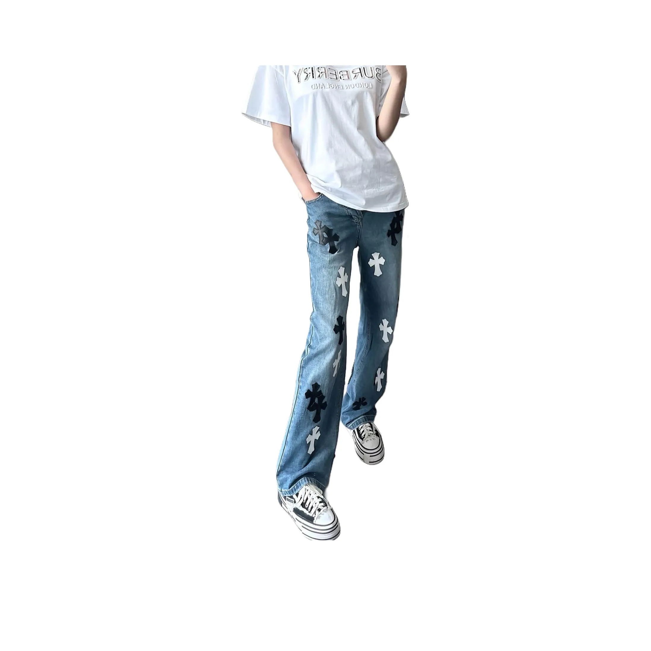 PISYPOX Blue Unisex Jeans PISYPOX Синий Унисекс Джинсы