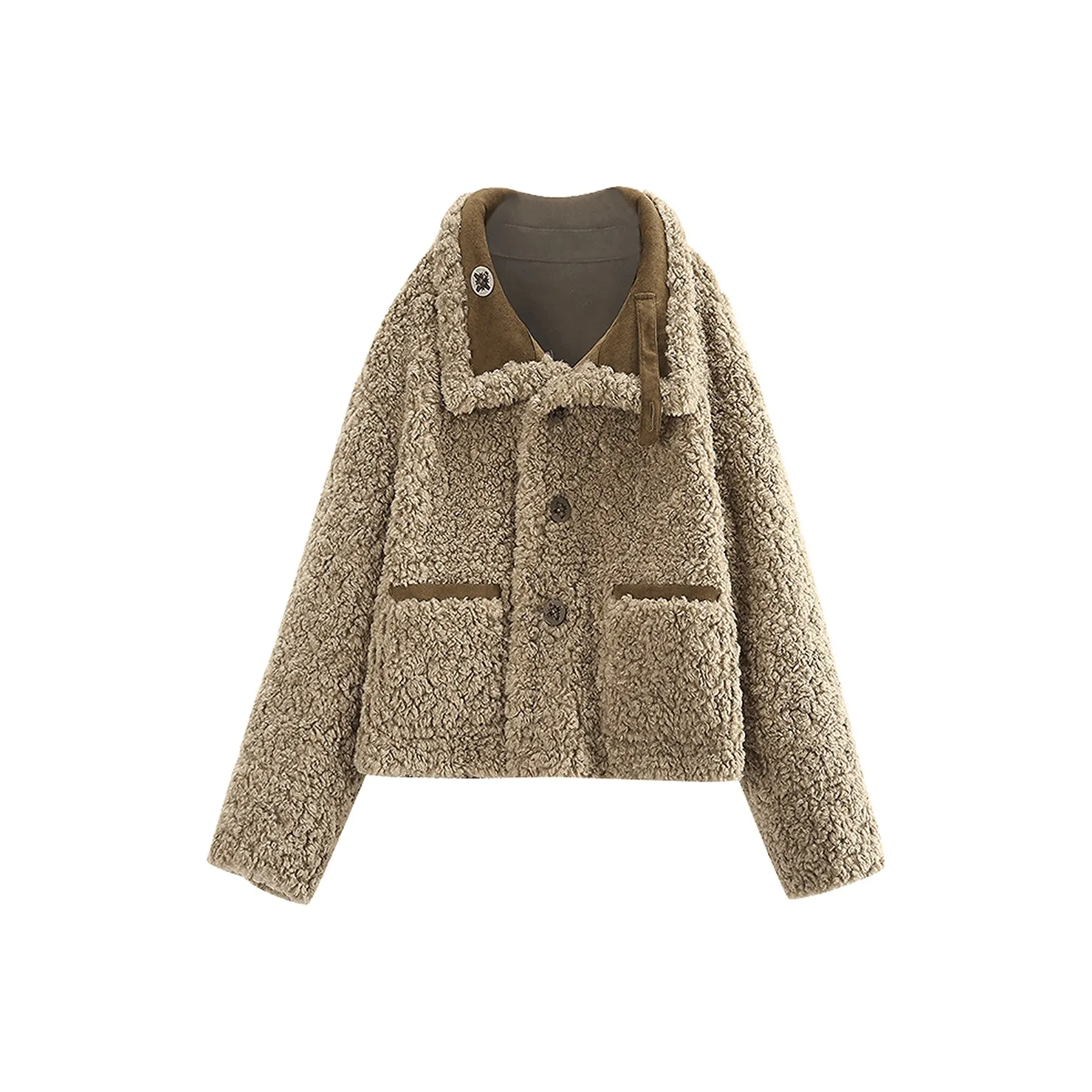 SUXINGDELEYUAN Зеленый кофейный женский меховой комплект