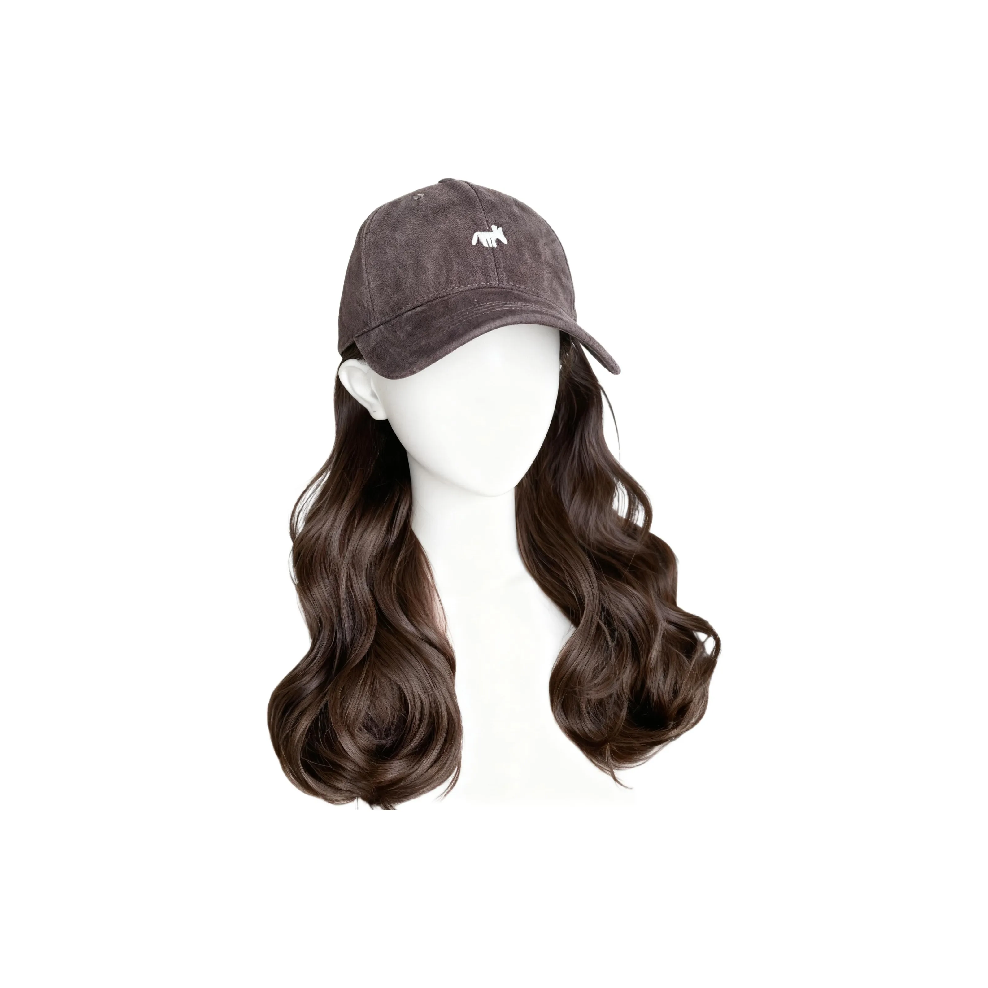 Mousse Na Wig Hats Caps Integrated Style Little Fox Бейсболка Big Wave Trendy Girl