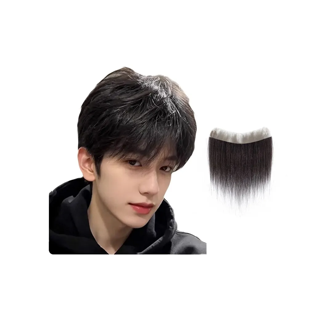YUNQING Повседневный Стикер для Линии Волос Мужская Перука Человеческие Волосы Короткие Прямые Волосы