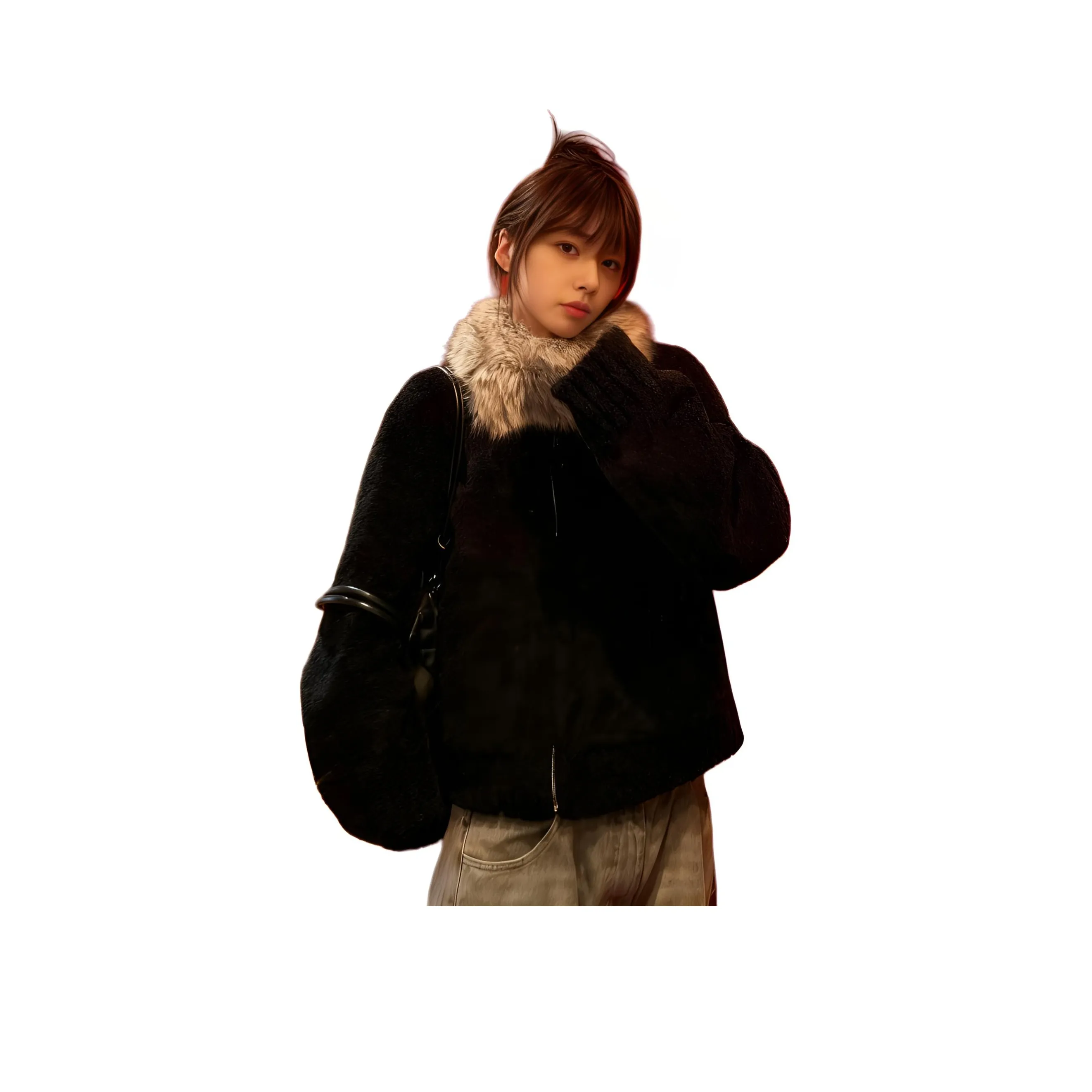 MUCCHIC Бархат Feel Пальто Женское