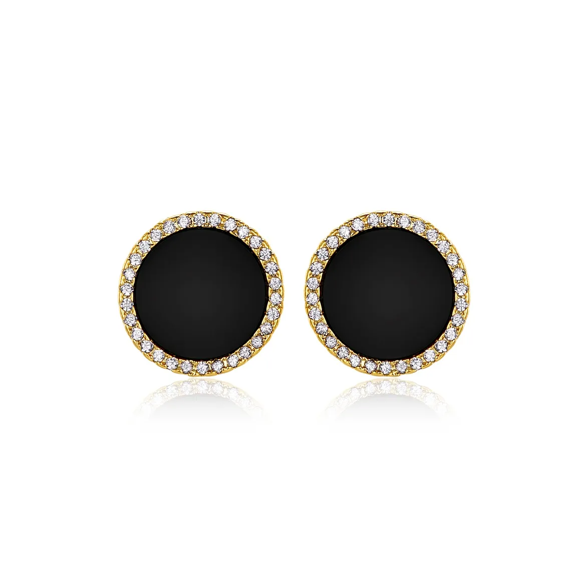 DAIRUO Медный с покрытием серьги-гвоздики Real Gold мужской