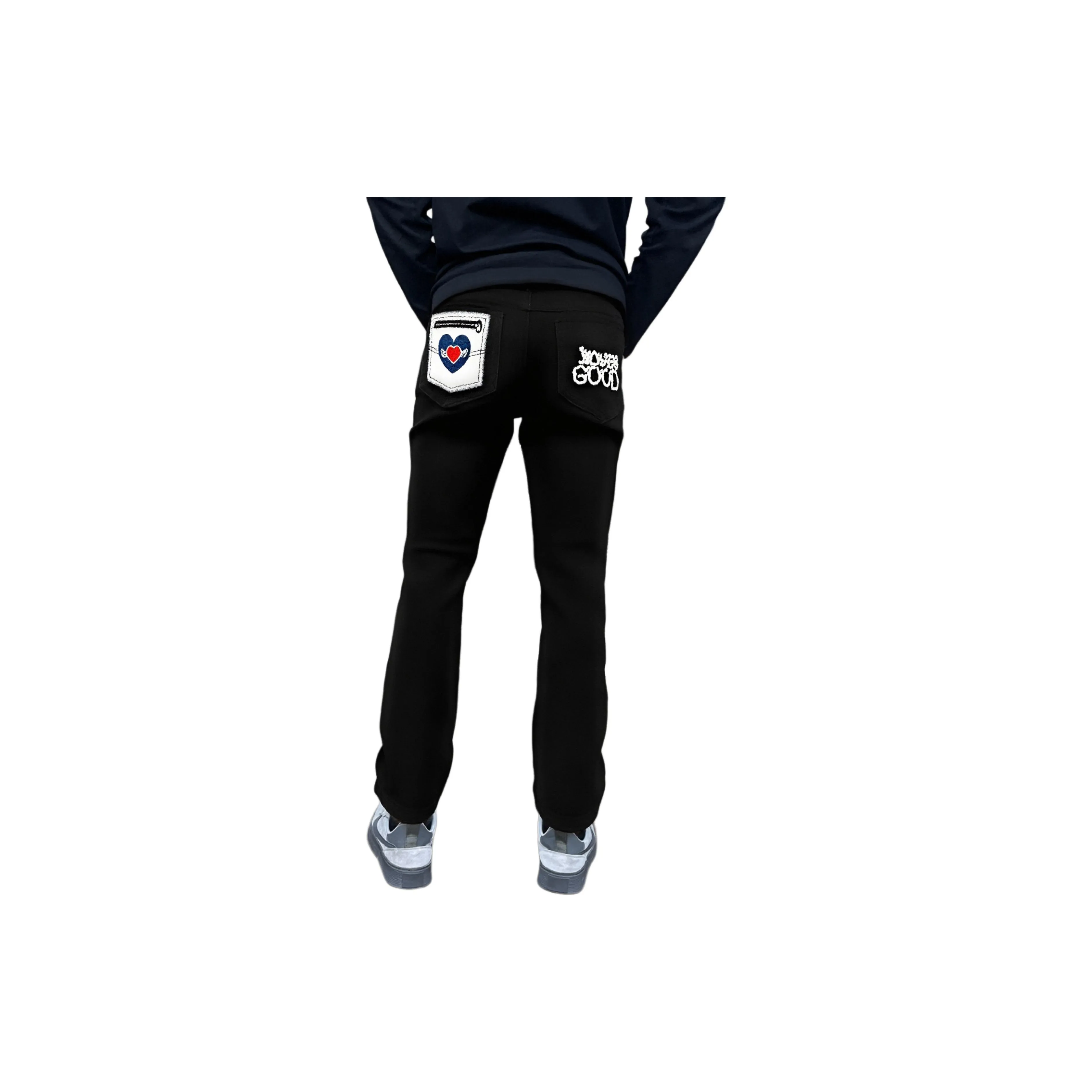 PWUE Черные Унисекс Джинсы