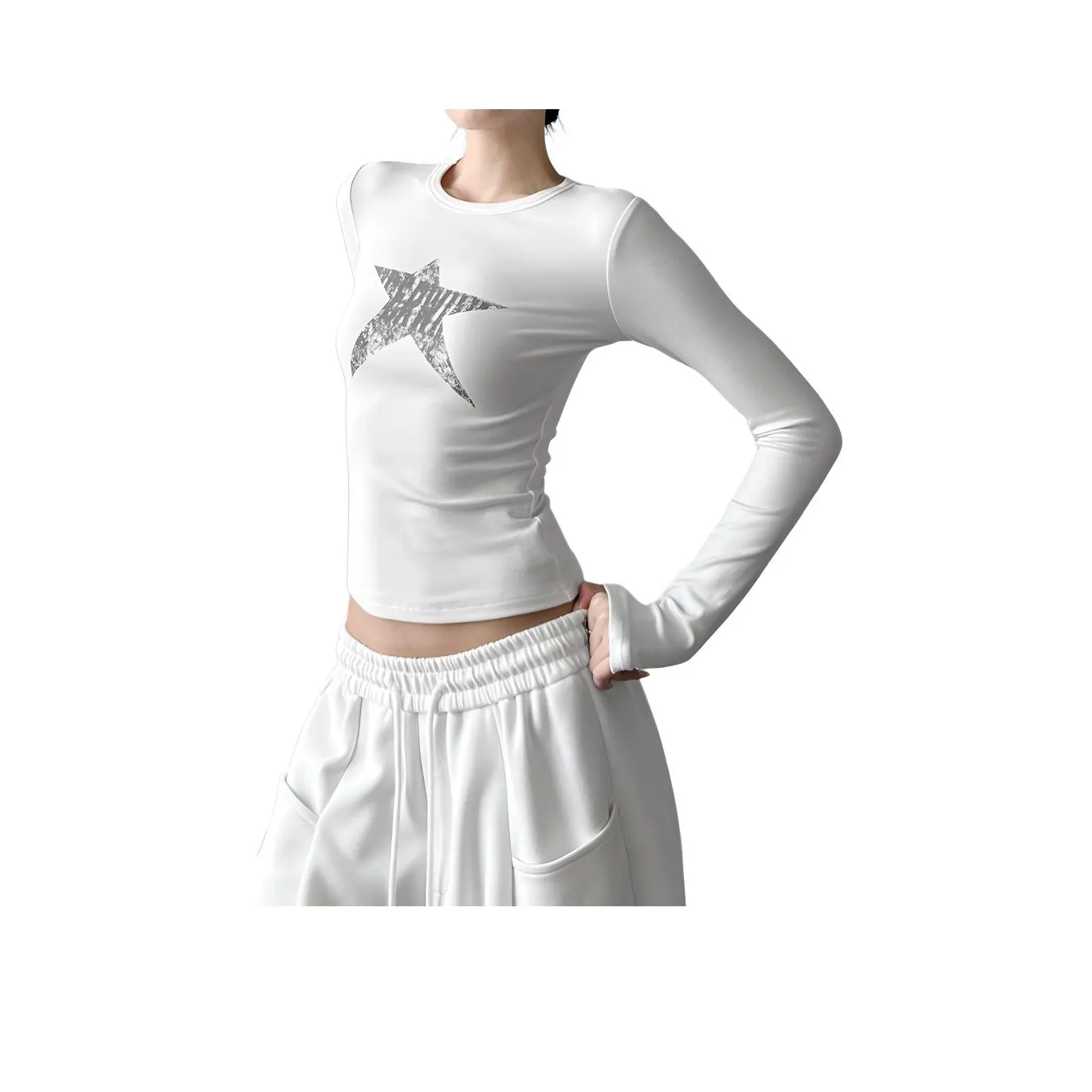 MILING Длинный рукав Т-рубашка Женская