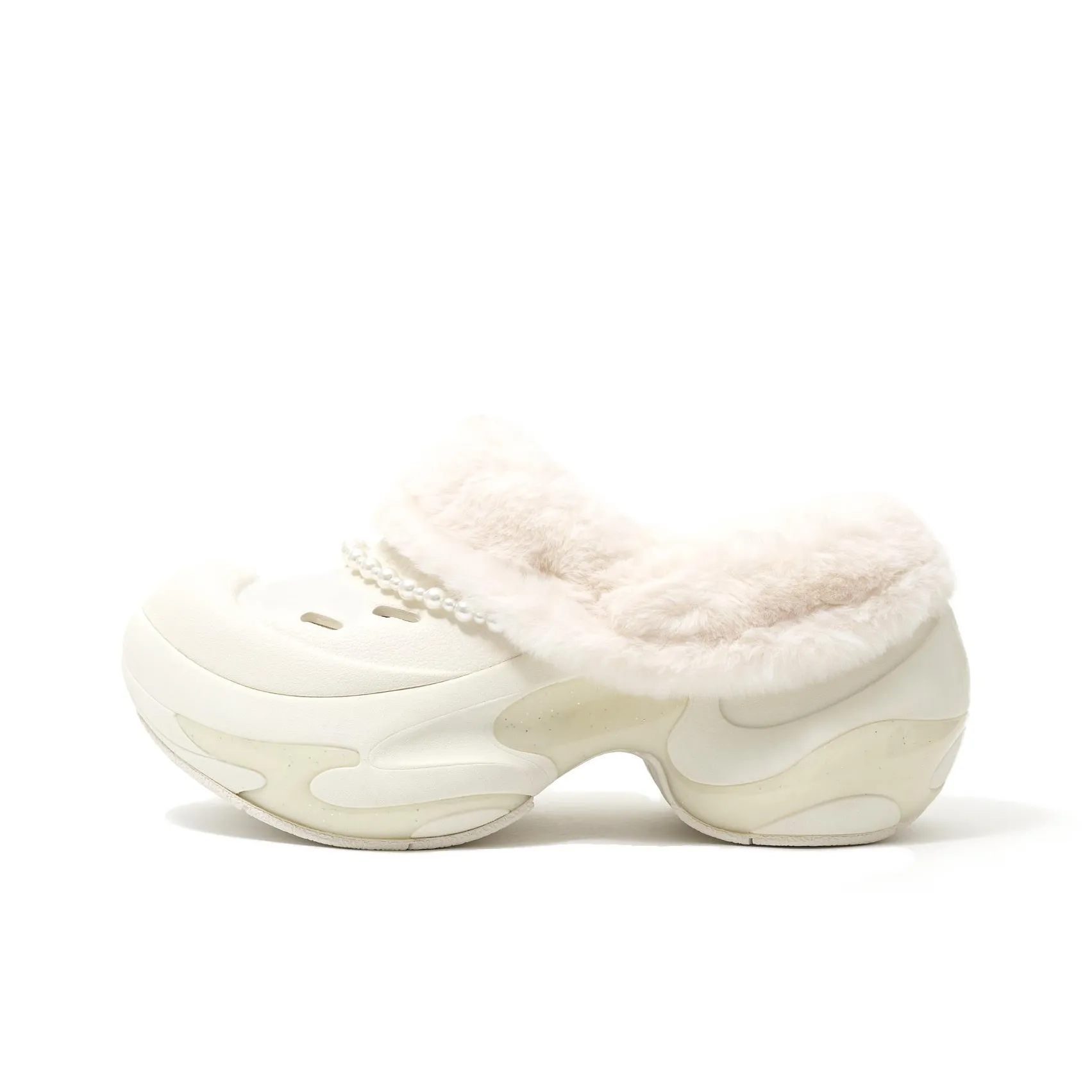 ANTA SNEAKERVERSE Флисовые домашние тапочки для женщин цвет слоновая кость