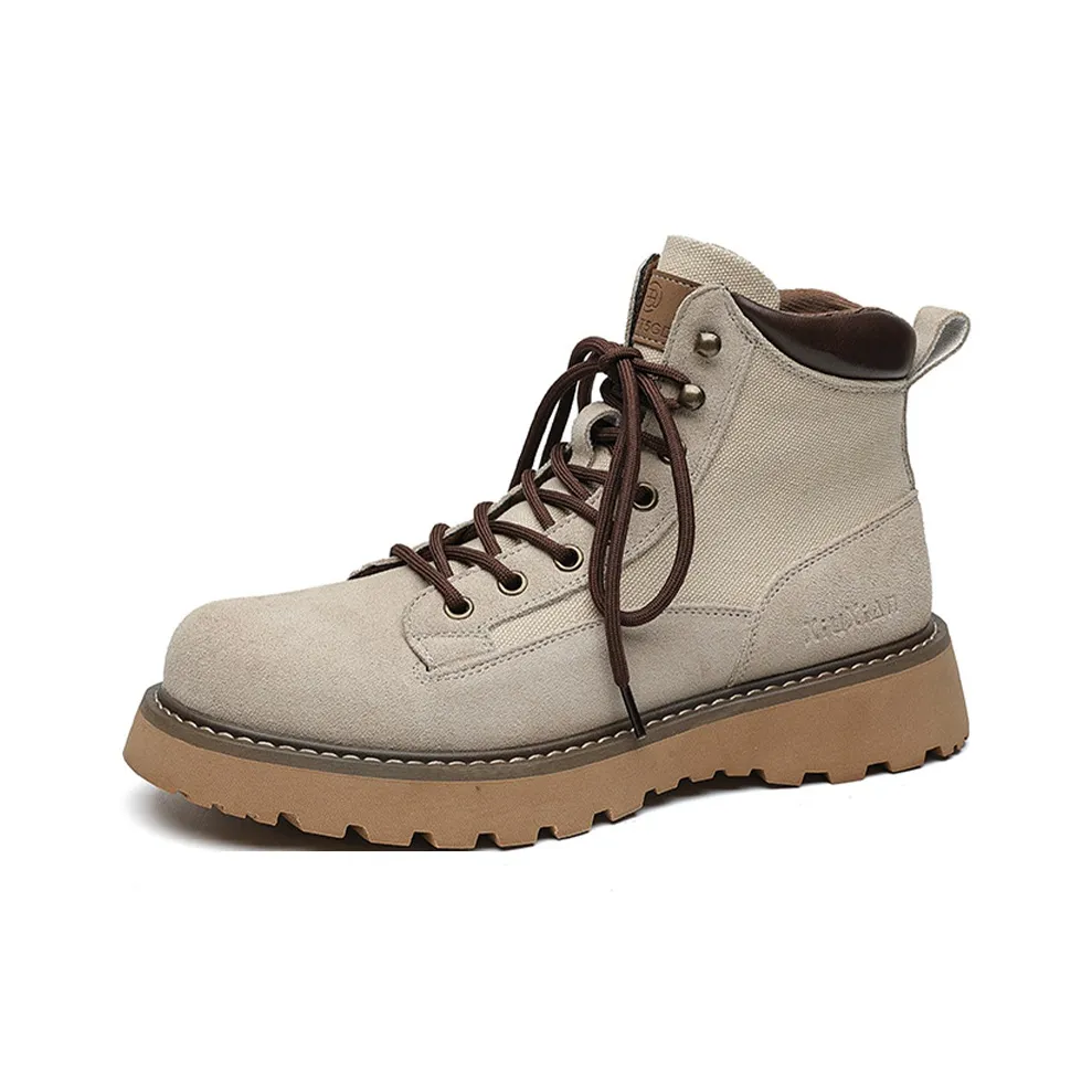 Lanza Британский стиль Винтаж Suede Platform визуально увеличивает рост Рабочие ботинки Короткий Мартин Boot 5 см