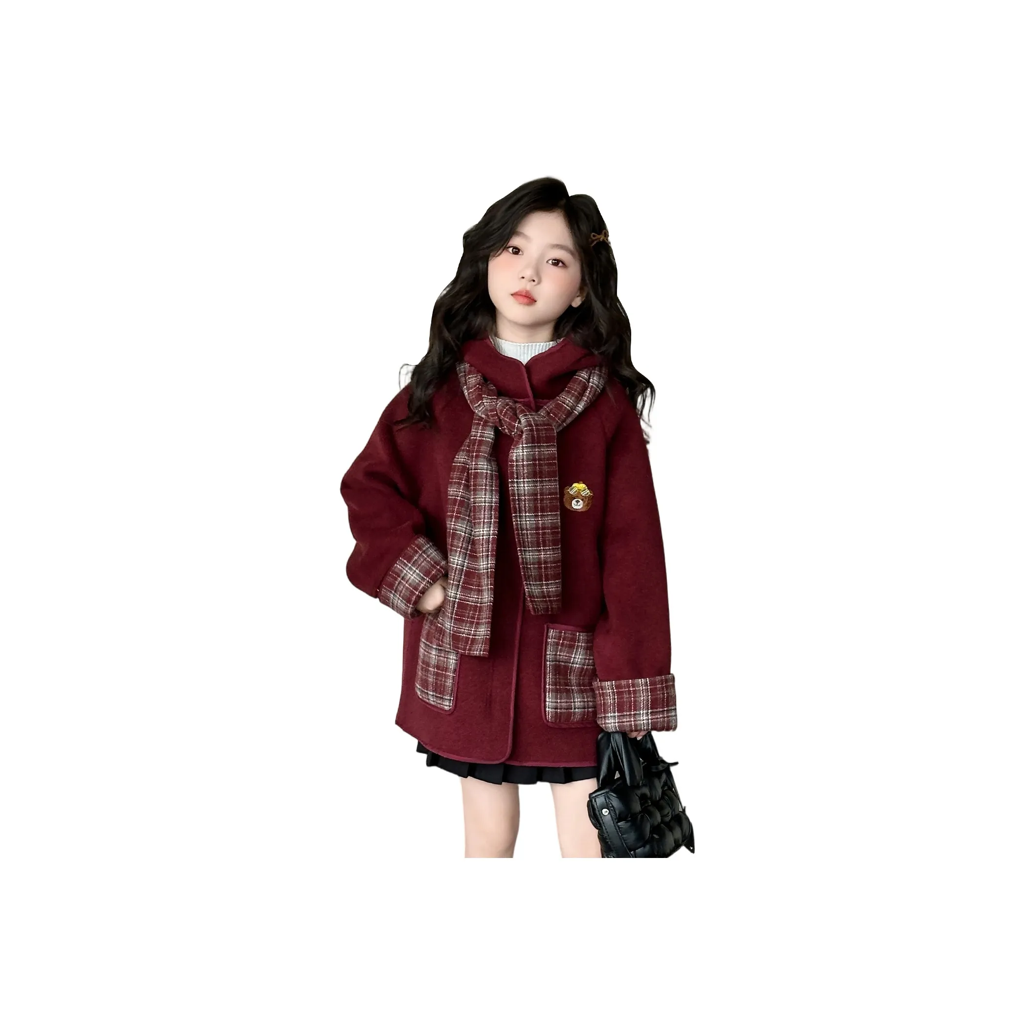 MADALLO Темно-красный KIDS Шерстяное пальто