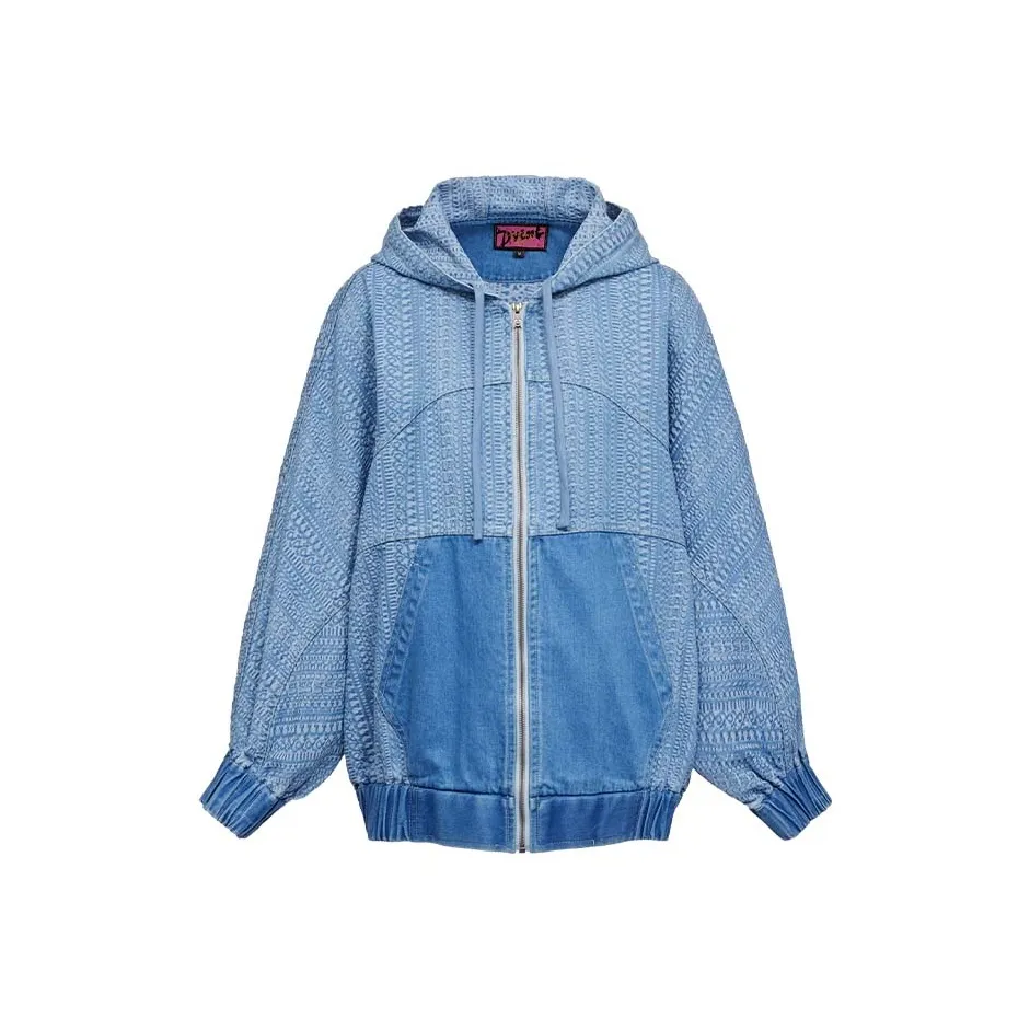 Laurence Chico Denim Baseball Hoodie Unisex Light Blue