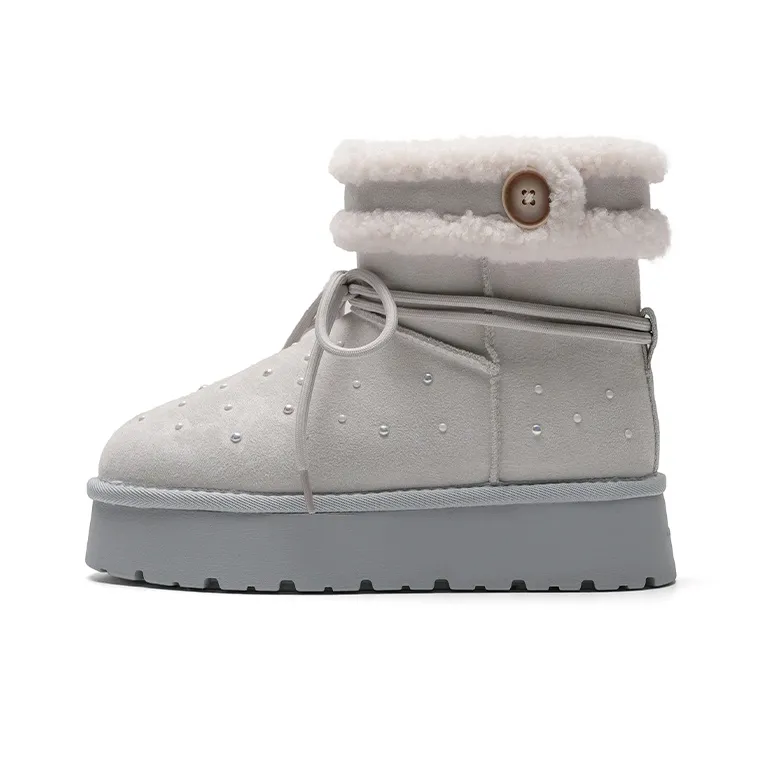 Mule Donkey Термостойкий противоскользящий ботинок с низким верхом (размер в длину) Снежные ботинки Женские Синий Серый