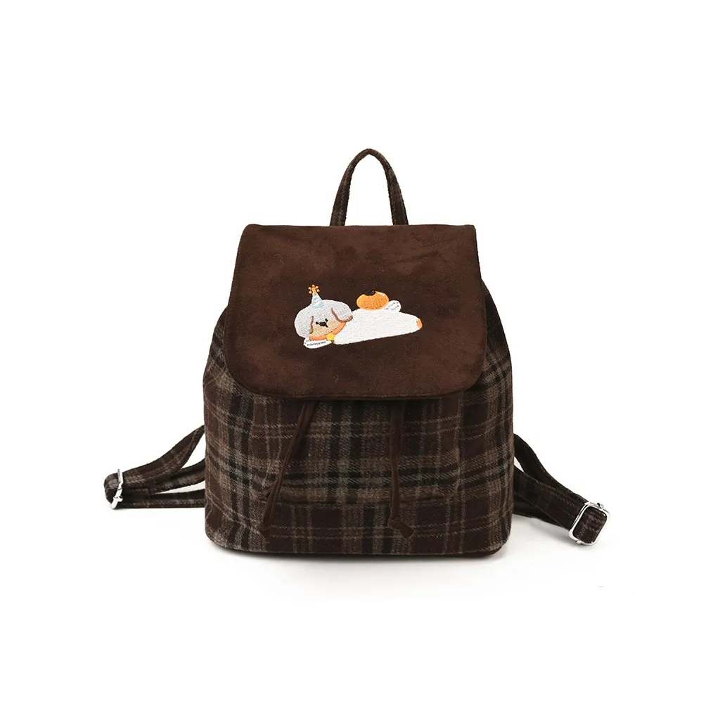 ORANGE BEAN Замша Рюкзак Стандартный Женский Кофейный Коричневый