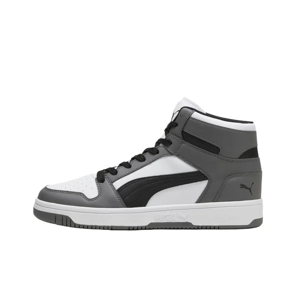 PUMA Rebound Layup Устойчивые к истиранию Дышащие Высокие Кроссовки для скейтбординга Мужские Белые Серые