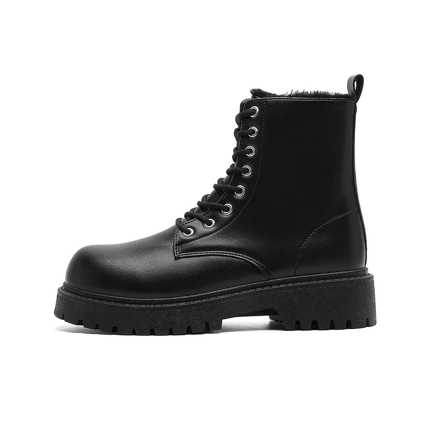 QINBU Боковая молния С флисовой подкладкой Мартинсы Термический Износостойкий Водонепроницаемый Противоскользящий