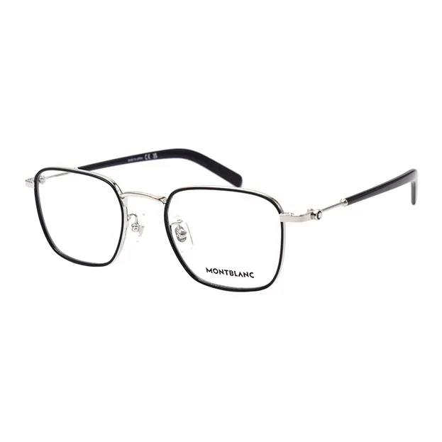 MONTBLANC Квадратные Очки с Диоптриями Мужские Черные Серебряные