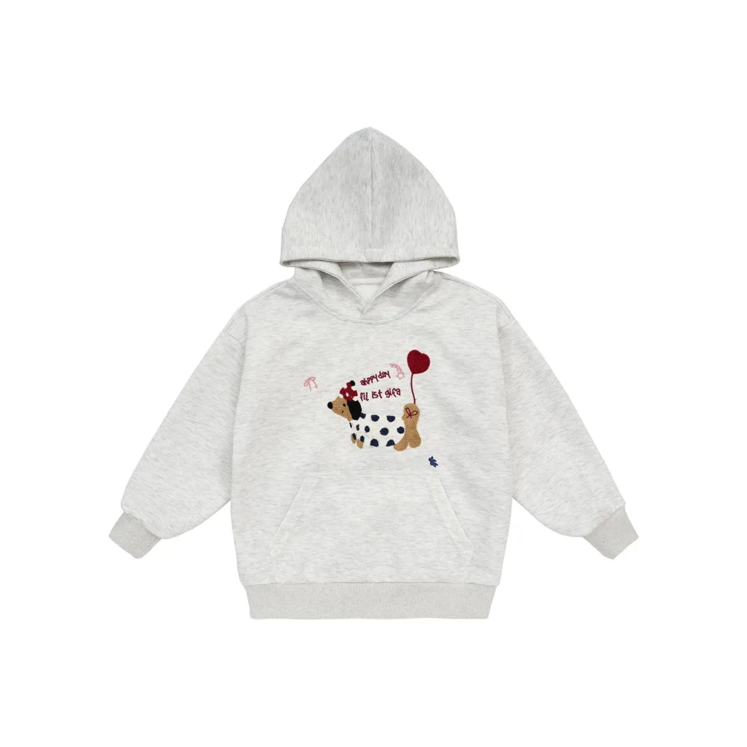 SHIBU Сибуя Полотенце Вышивка Сердце Такса Толстовка Серый KIDS Свитшоты