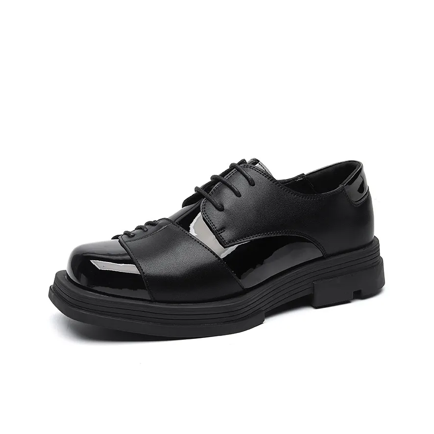 MADALLO Британские универсальные кожаные туфли с квадратным носом для бизнеса мужские повседневные броги черные мужские