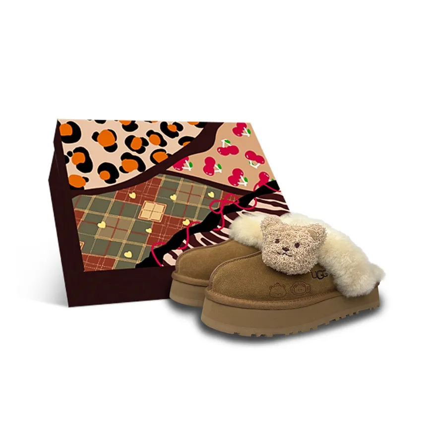 UGG ЭВА противоскользящие домашние тапочки для женщин каштаново-коричневый