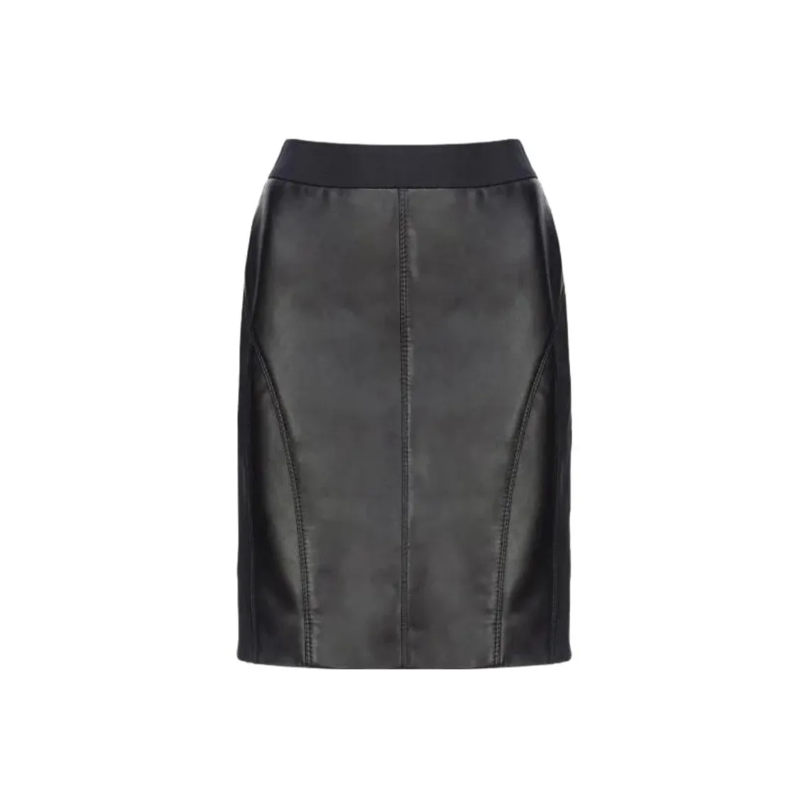 PINKO Юбка из кожи и ткани Повседневная Короткая Женская Черная