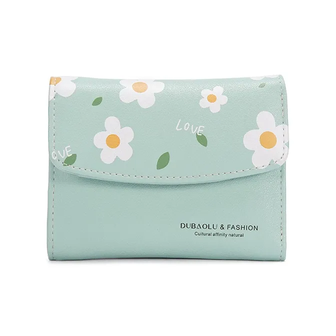 DOUBAOLU Кошелек из коровьей кожи женский светло-зеленый розово-фиолетовый экрю черный