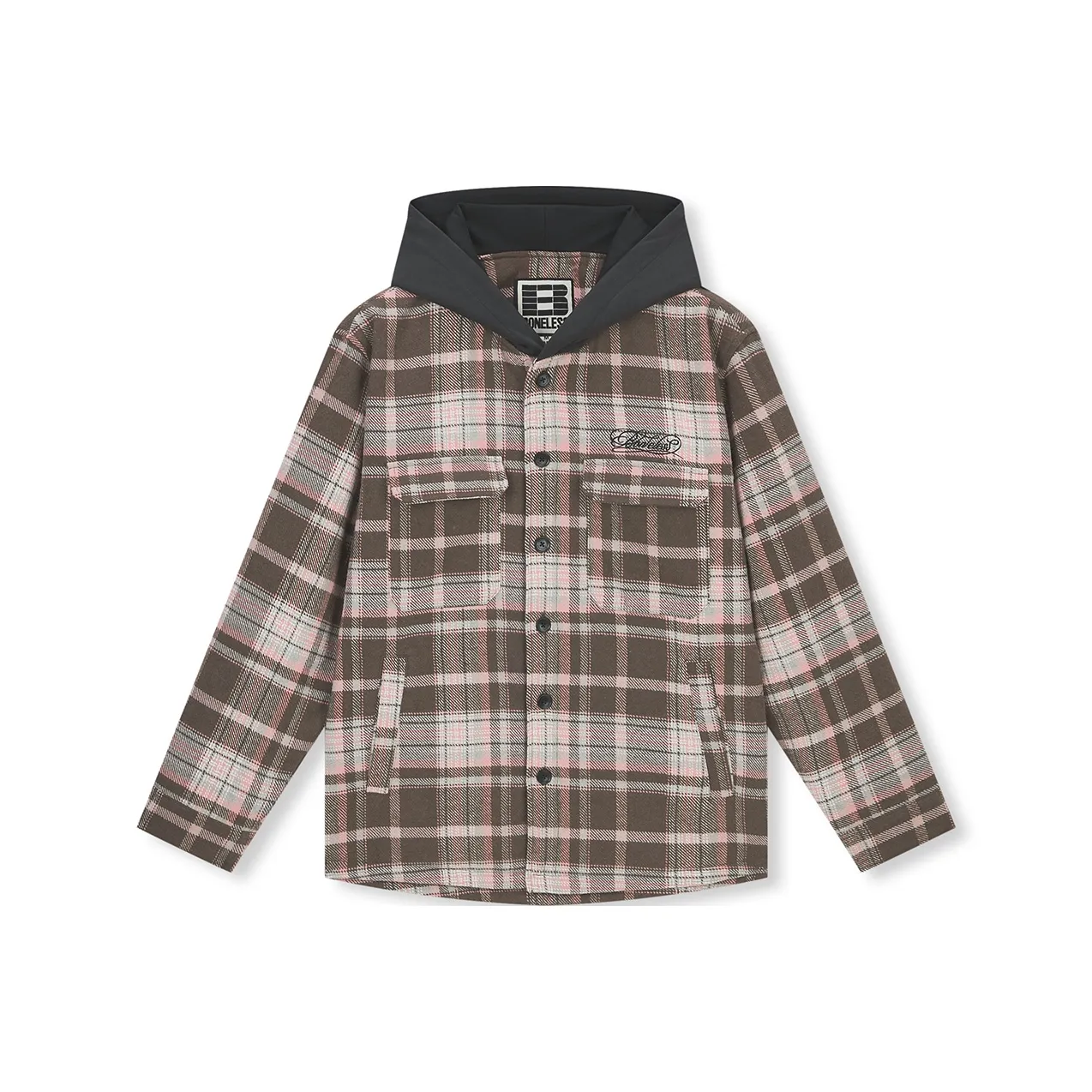 Бейсик Безшовный Розовый Коричневый Плед Унисекс Рубашки