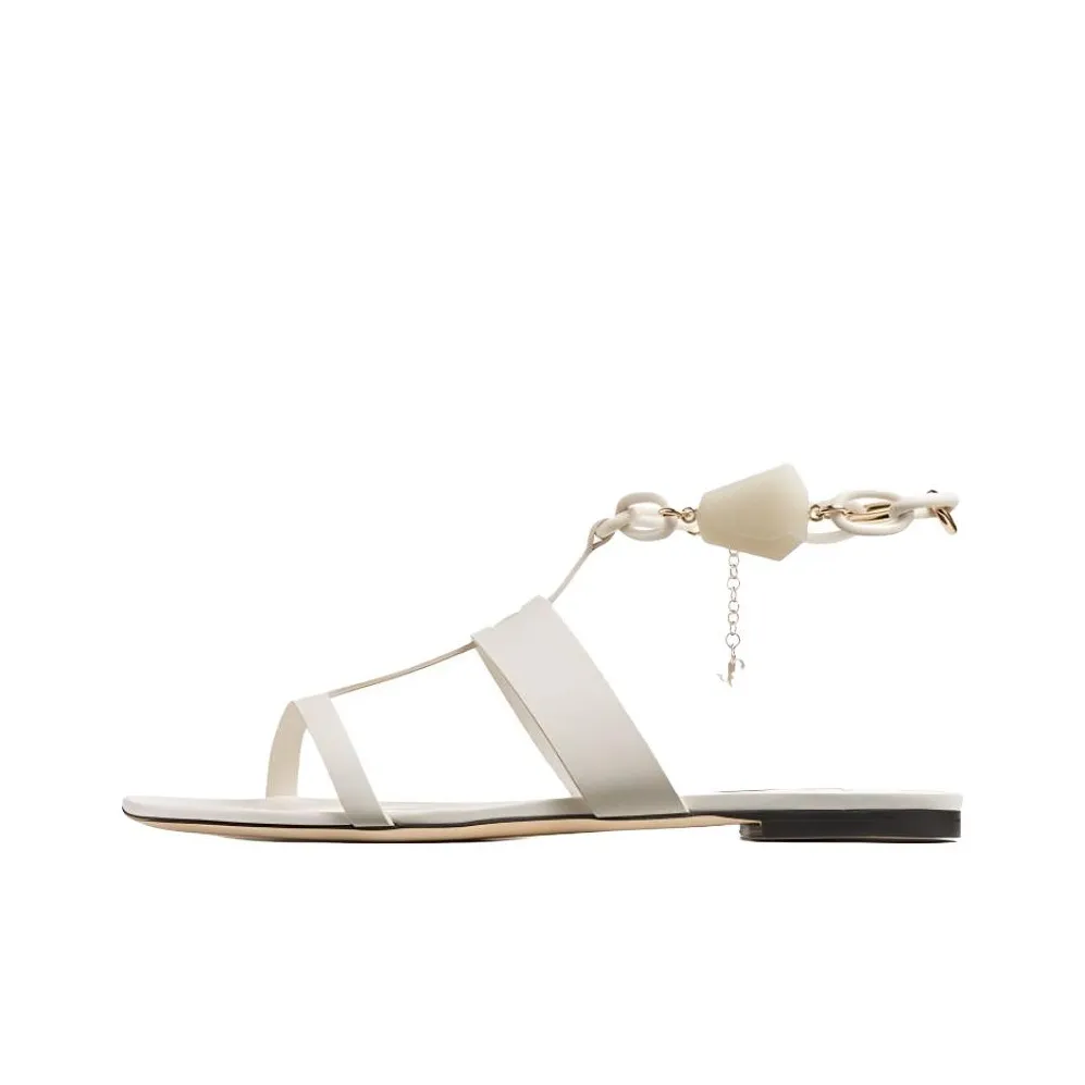 Jimmy Choo Тростник Плоская подошва Тапочки Женские Латте