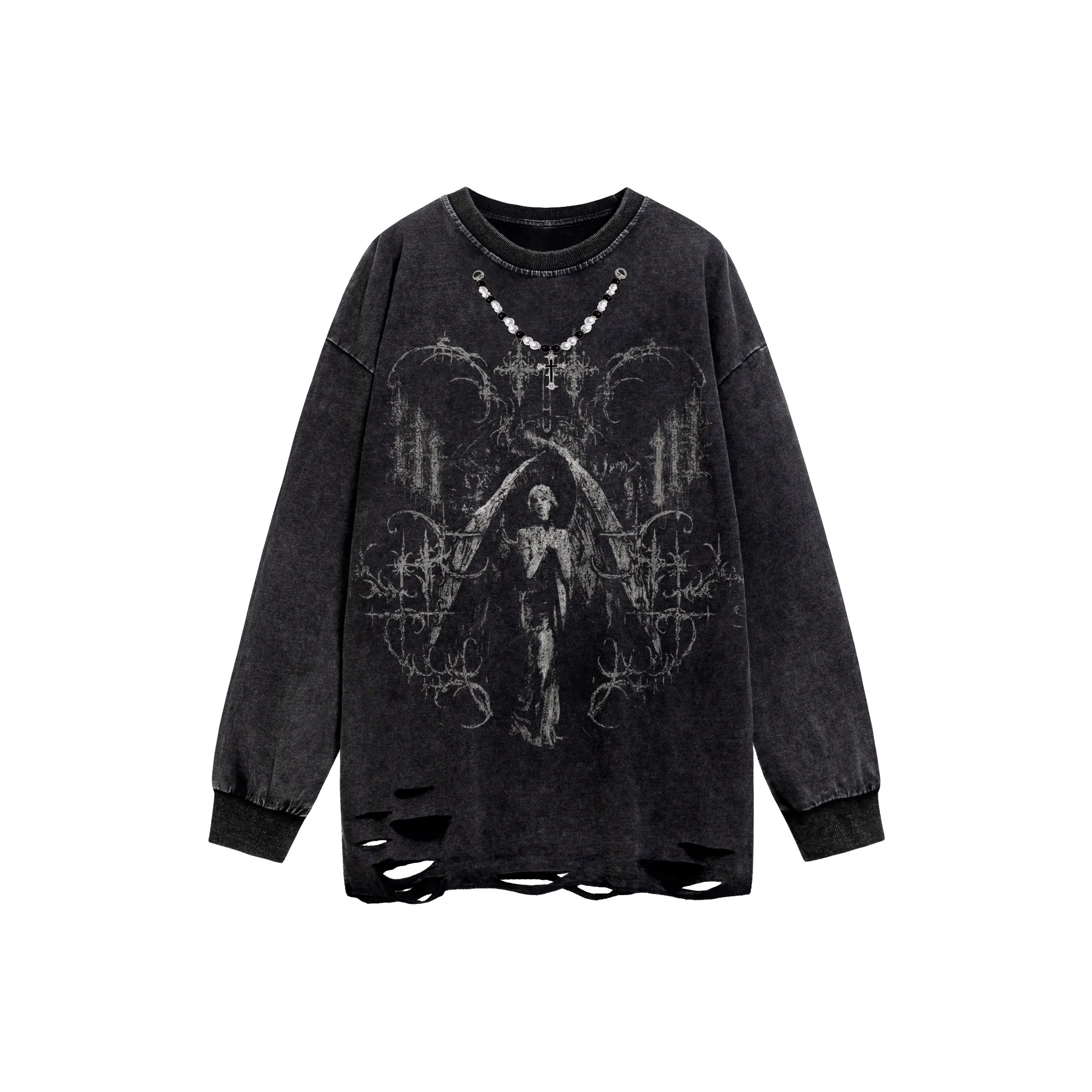 POSIYING Длинный рукав Т-рубашка Унисекс