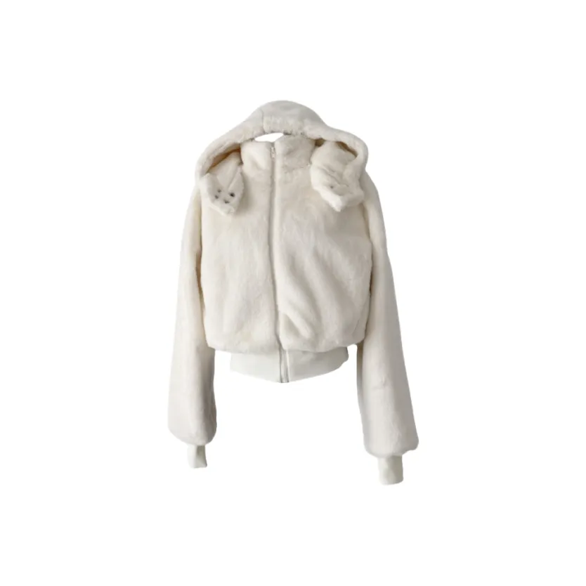 ADXKM Белый Женские Бархатные Куртки