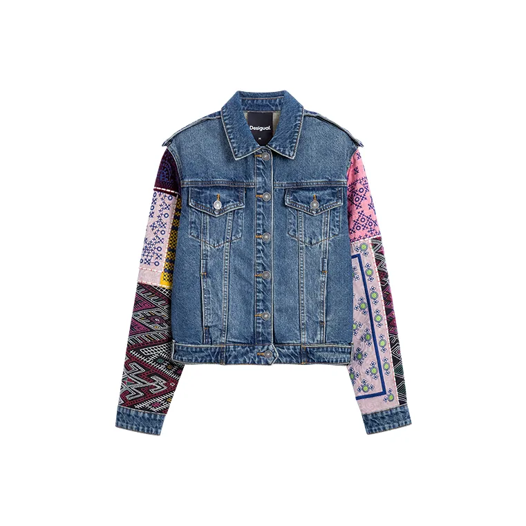 Desigual Джинсовые куртки из среднего синего денима для женщин