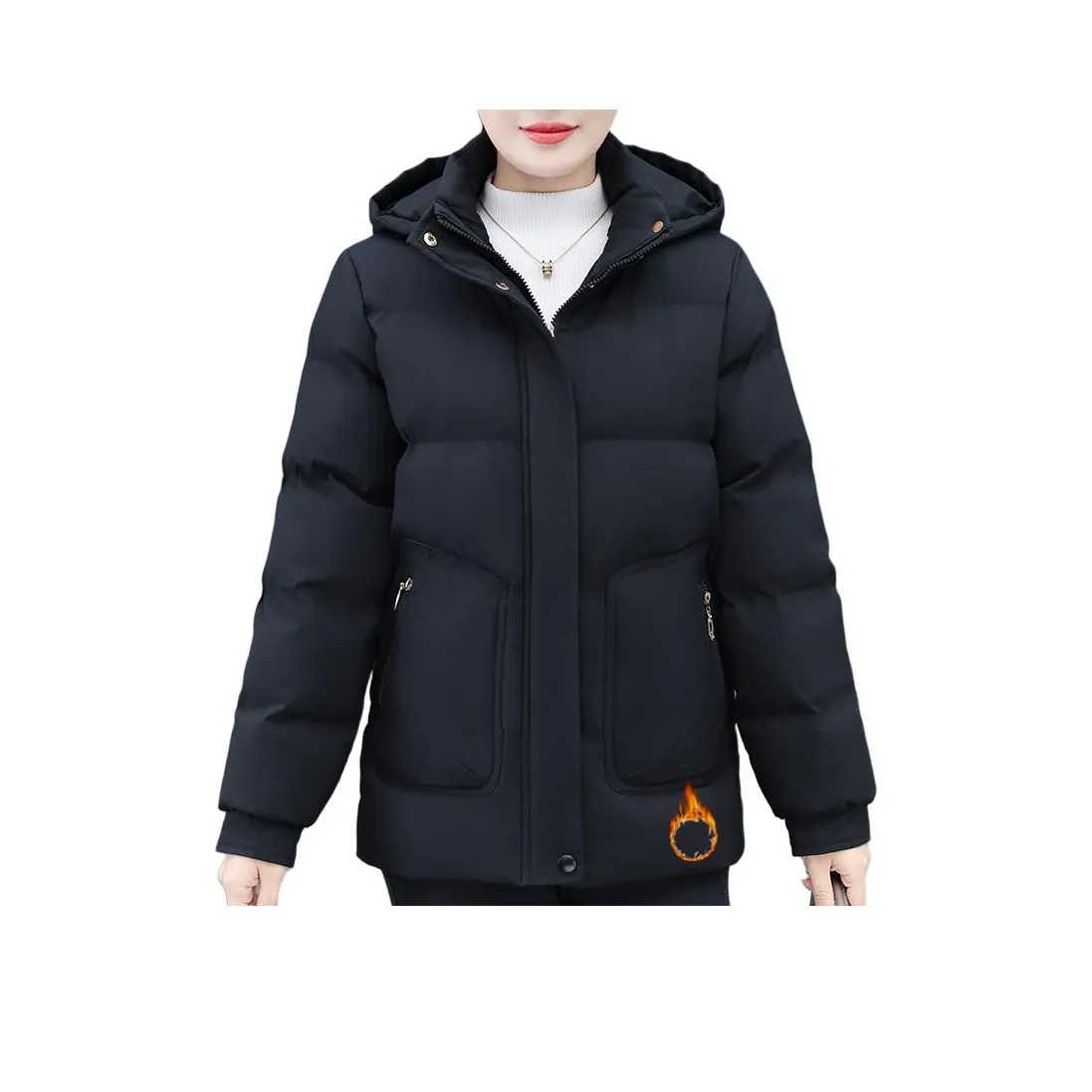 MOUSIDEYOUHUO С капюшоном хлопковый пуховик женский