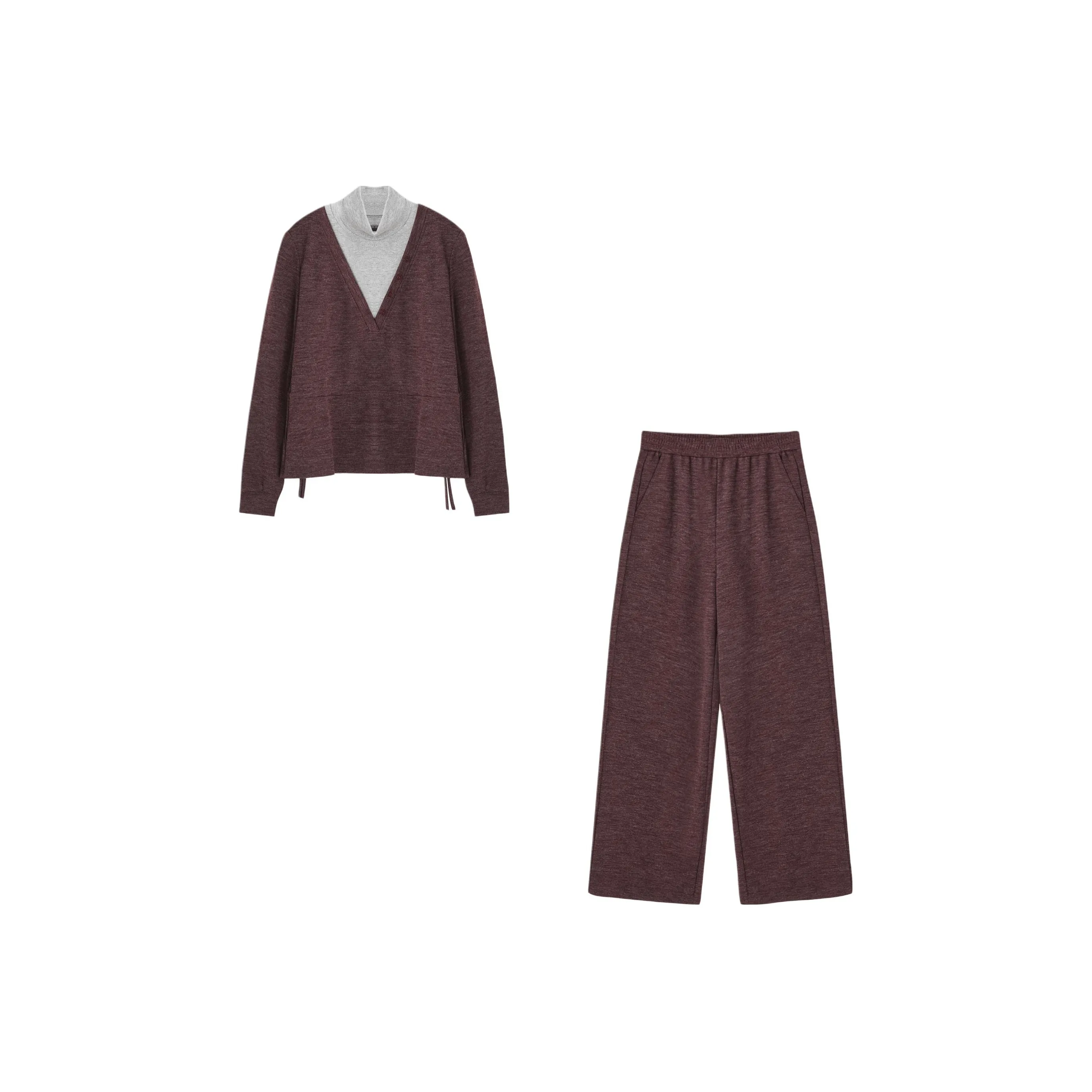 XWI Виноградный Фуксия Женские Повседневные Костюмы