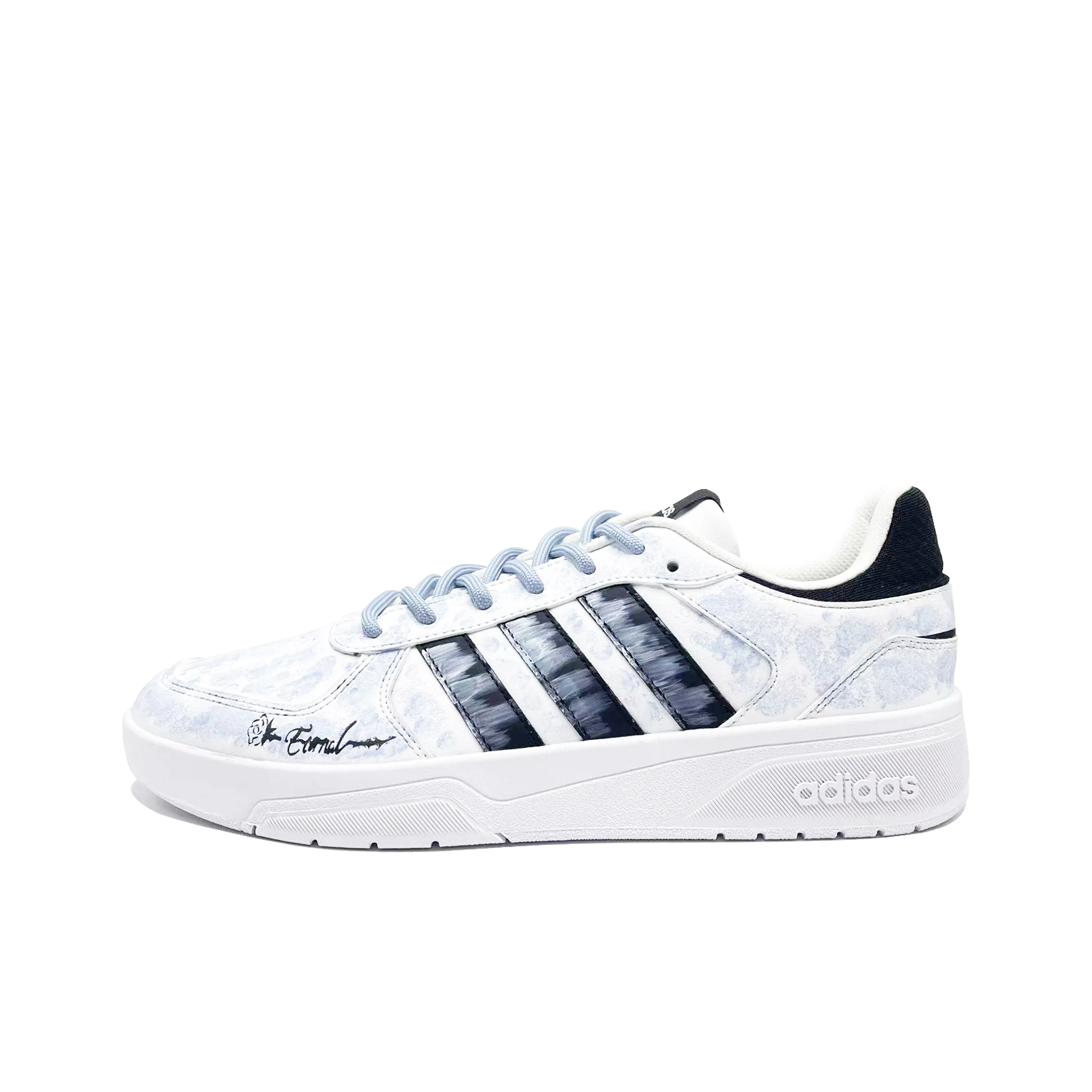 ADIDAS NEO Courtbeat Циановый Twilight Износостойкий и Легкий Низкий Топ Скейтборд Кроссовки Unisex Синий Белый