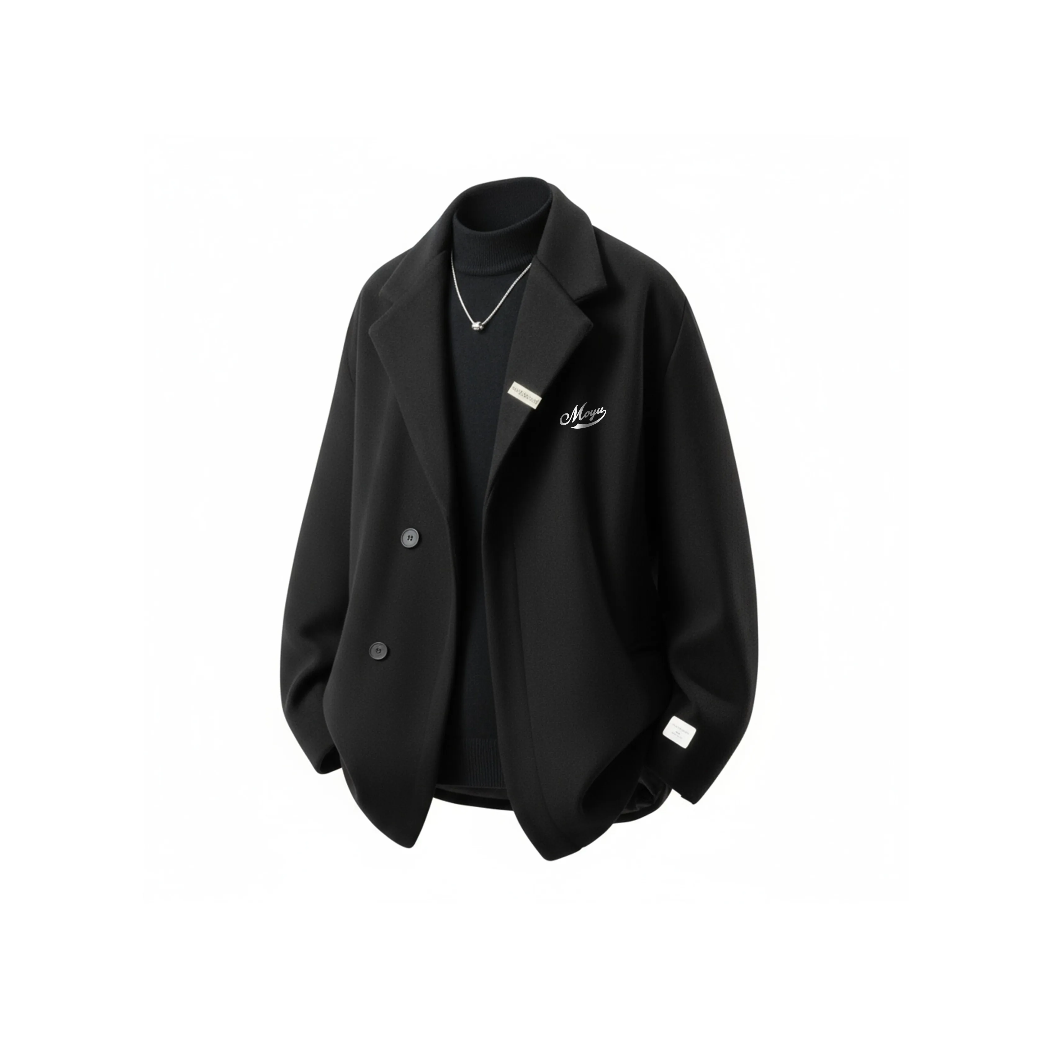 MoYu Черный Твид Хлопок Унисекс Деловые костюмы