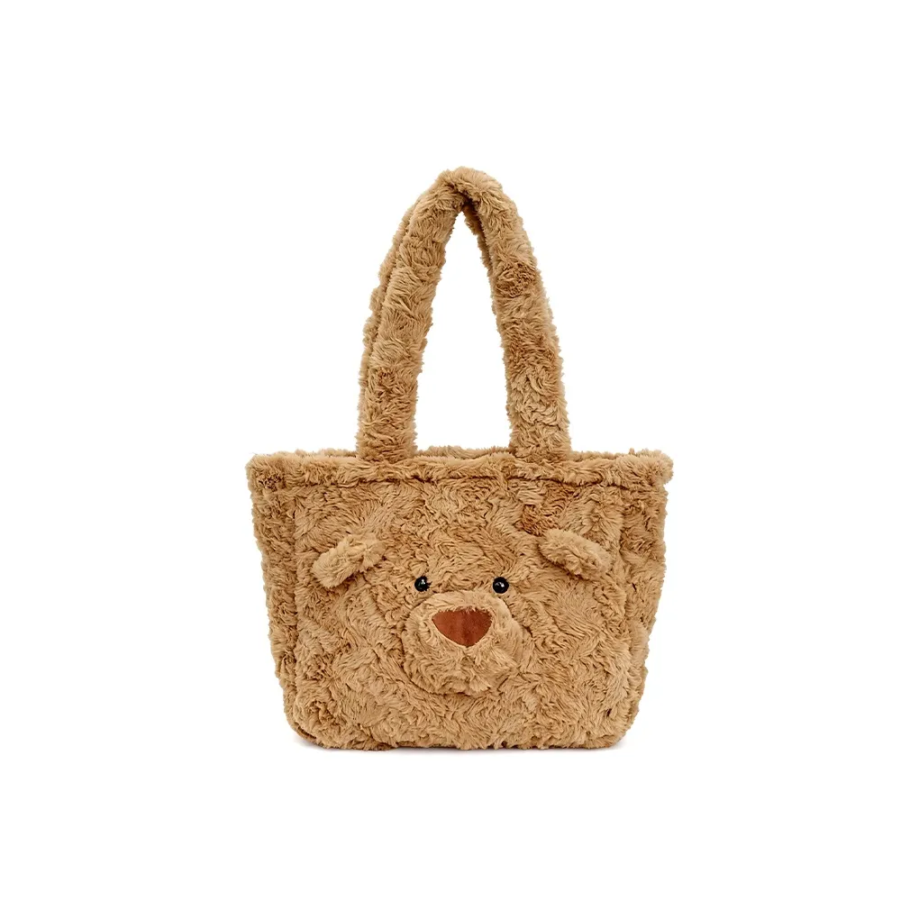 Jade En Plus Плюшевая Сумка на Плечо Стандартная Женская Коричневая