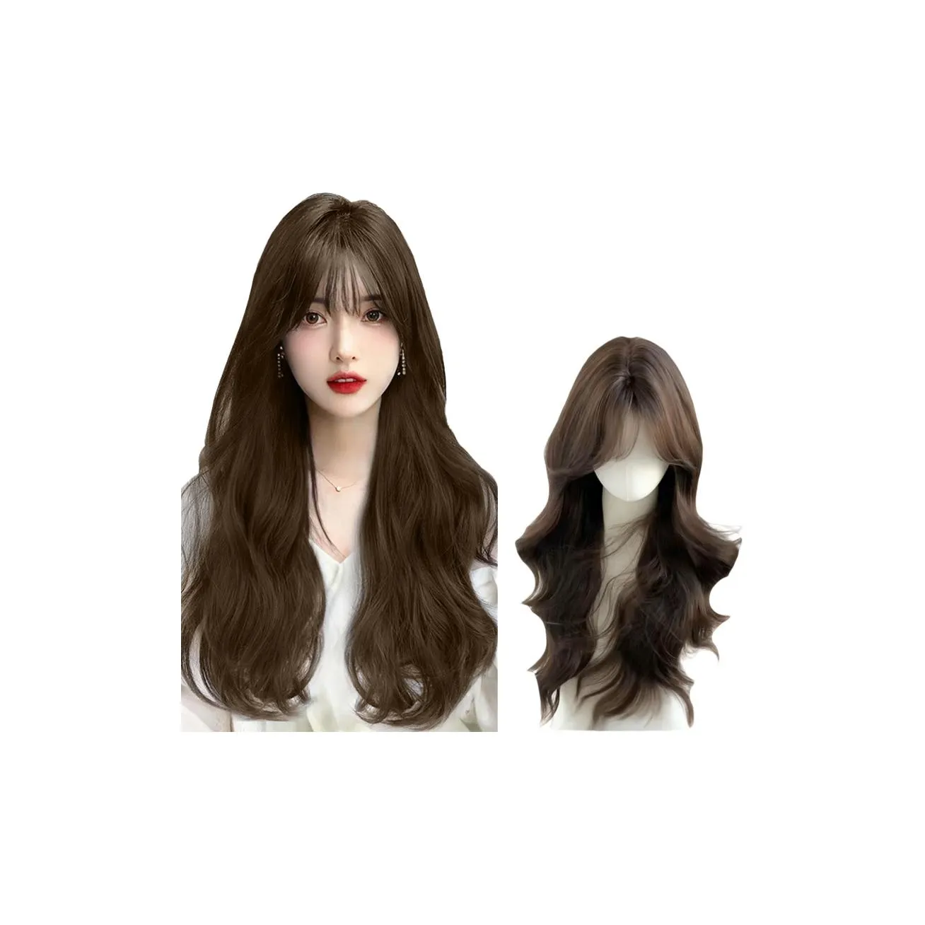 GLUNA Перука для женских длинных волос полный комплект большая волна завивка натуральные искусственные волосы