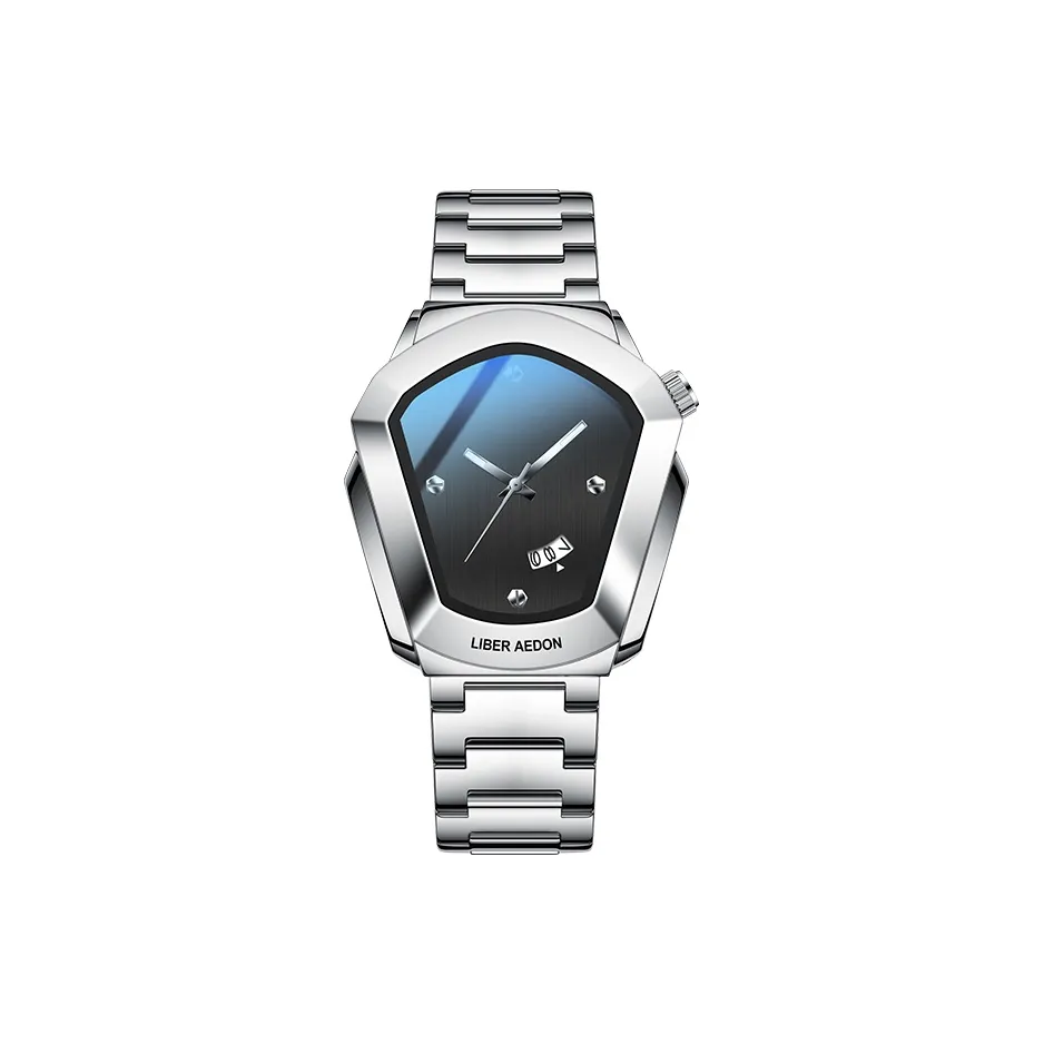 LIBER AEDON Наручные часы Кварцевый механизм Ремешок из нержавеющей стали Черный циферблат Мужские часы