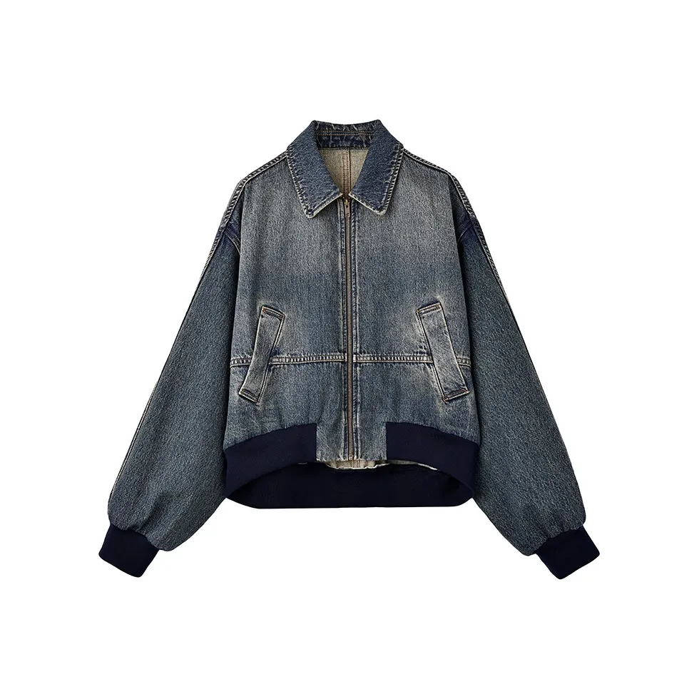 SINBOS Washed Light Blue Women's Denim Jackets SINBOS Промытый Светло-Синий Женские Джинсовые Куртки