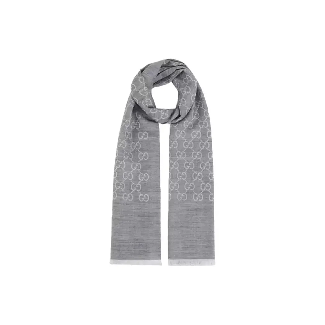 GUCCI Шерсть Вязаные Шарфы Унисекс Светлый Серый