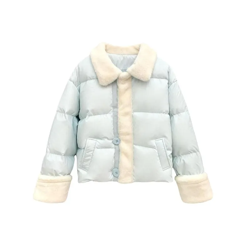 SNZX Светло-синий хлопковый пуховик женские пуховики (пуфы)