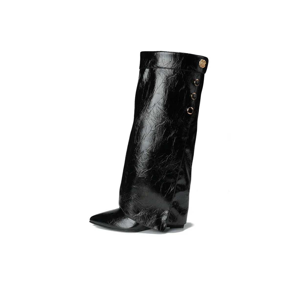 LANMOU Женские высокие сапоги на колено черные