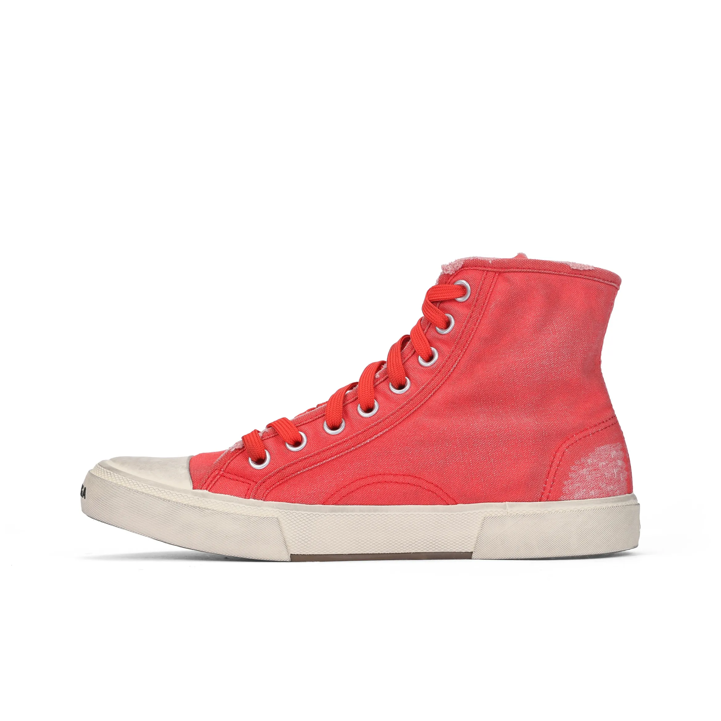 Balenciaga Париж Высокий Топ Стильный Скейтбординг Мужской Красный Потертый