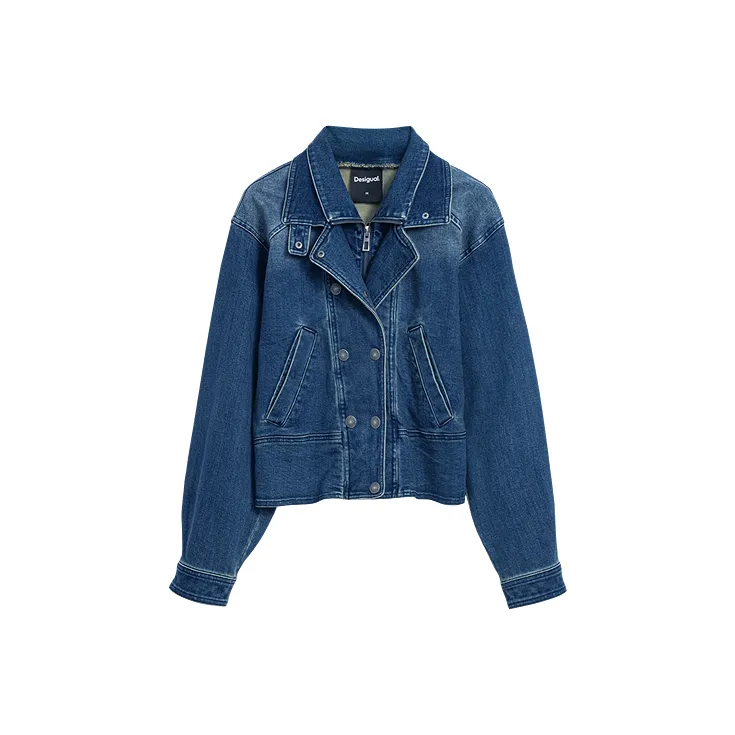 Desigual Джинсовые куртки из среднего синего денима для женщин