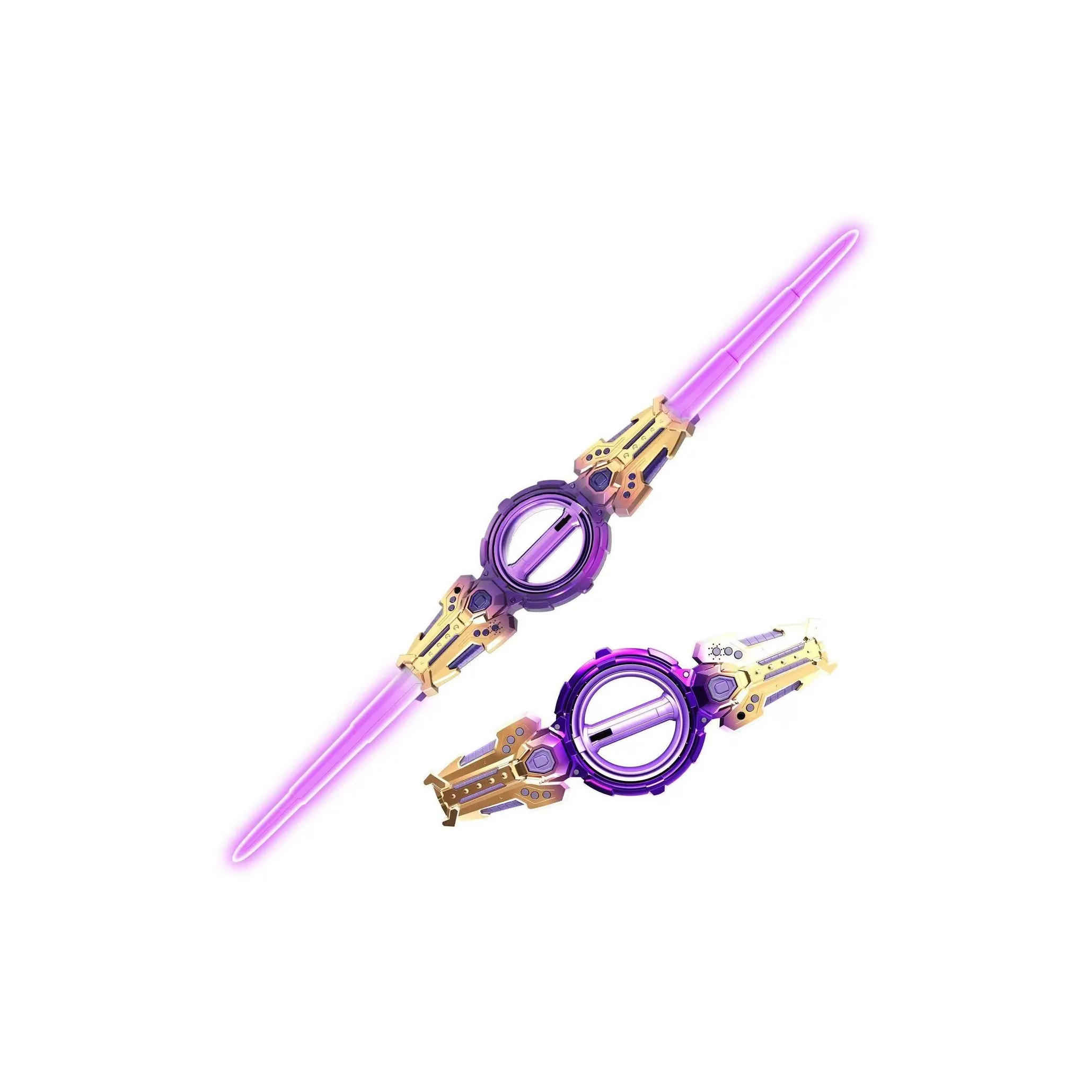 Teacher Lin Пламя SPIRAL Меч Двойной Лезвийный Выдвижной Вращающийся Свет Сэйбер Свет Вверх Игрушки