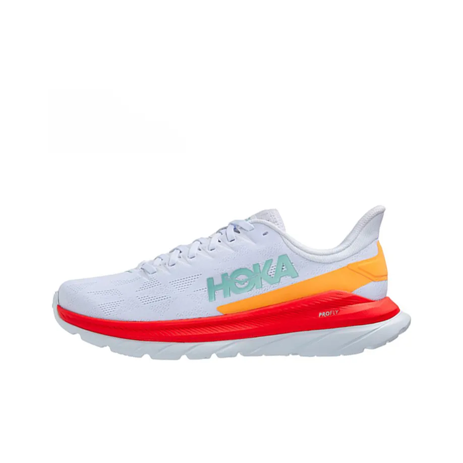 HOKA ONE ONE Mach 4 Low Топ Casual Мужской Белый Красный