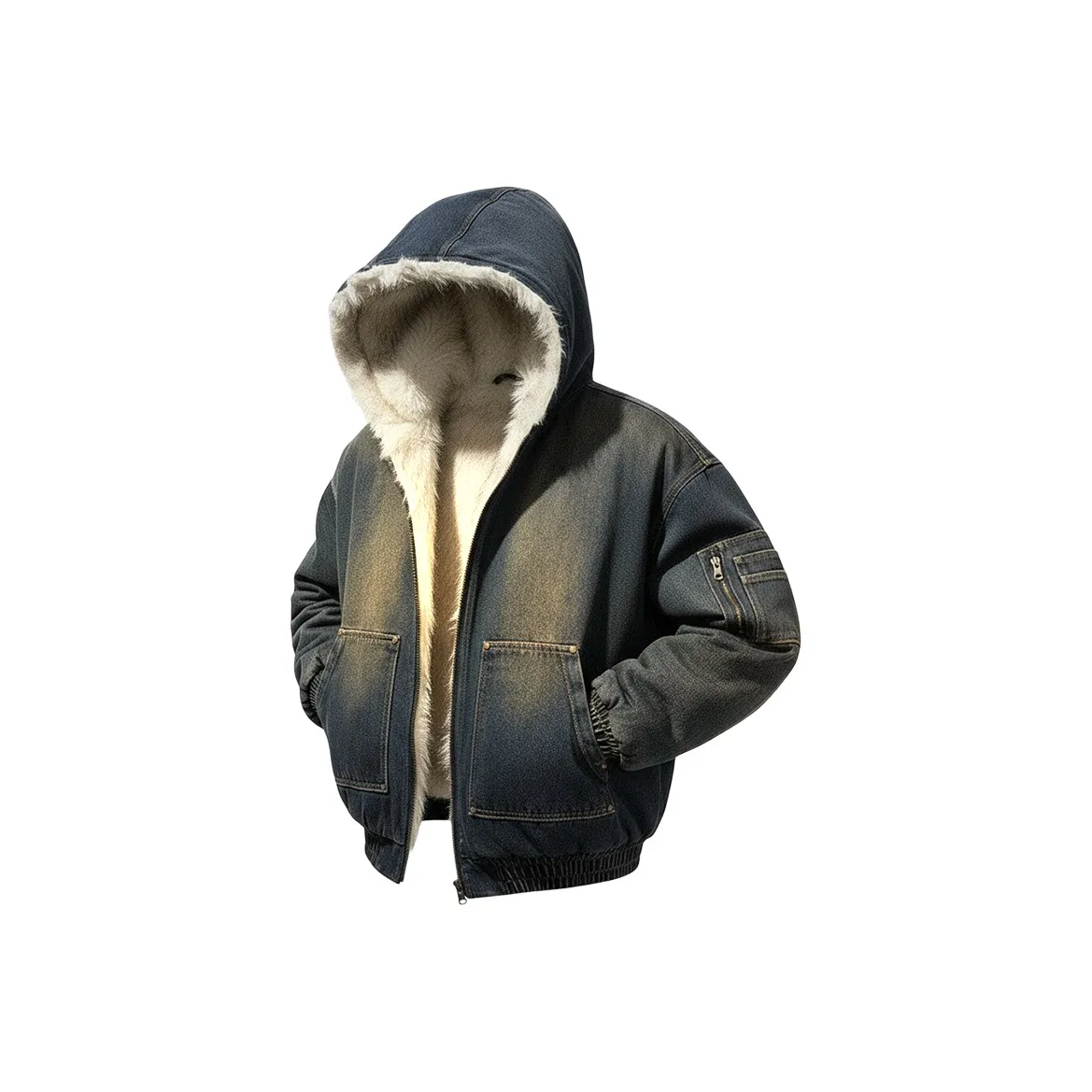 ZIRUNGE Винтажный синий унисекс пуховики