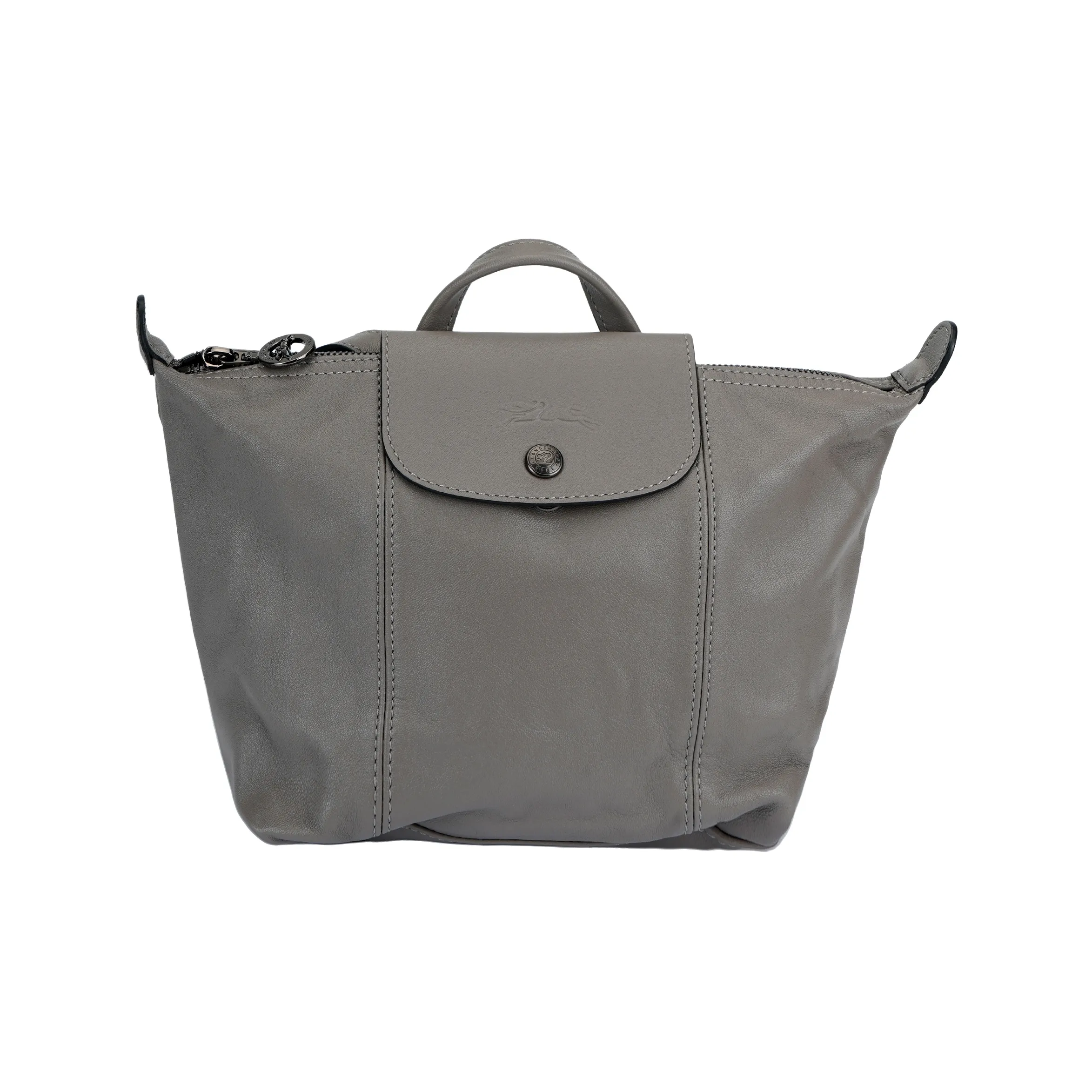 LONGCHAMP Le Pliage Cuir Кожа Пельмени Рюкзак Женские Серый