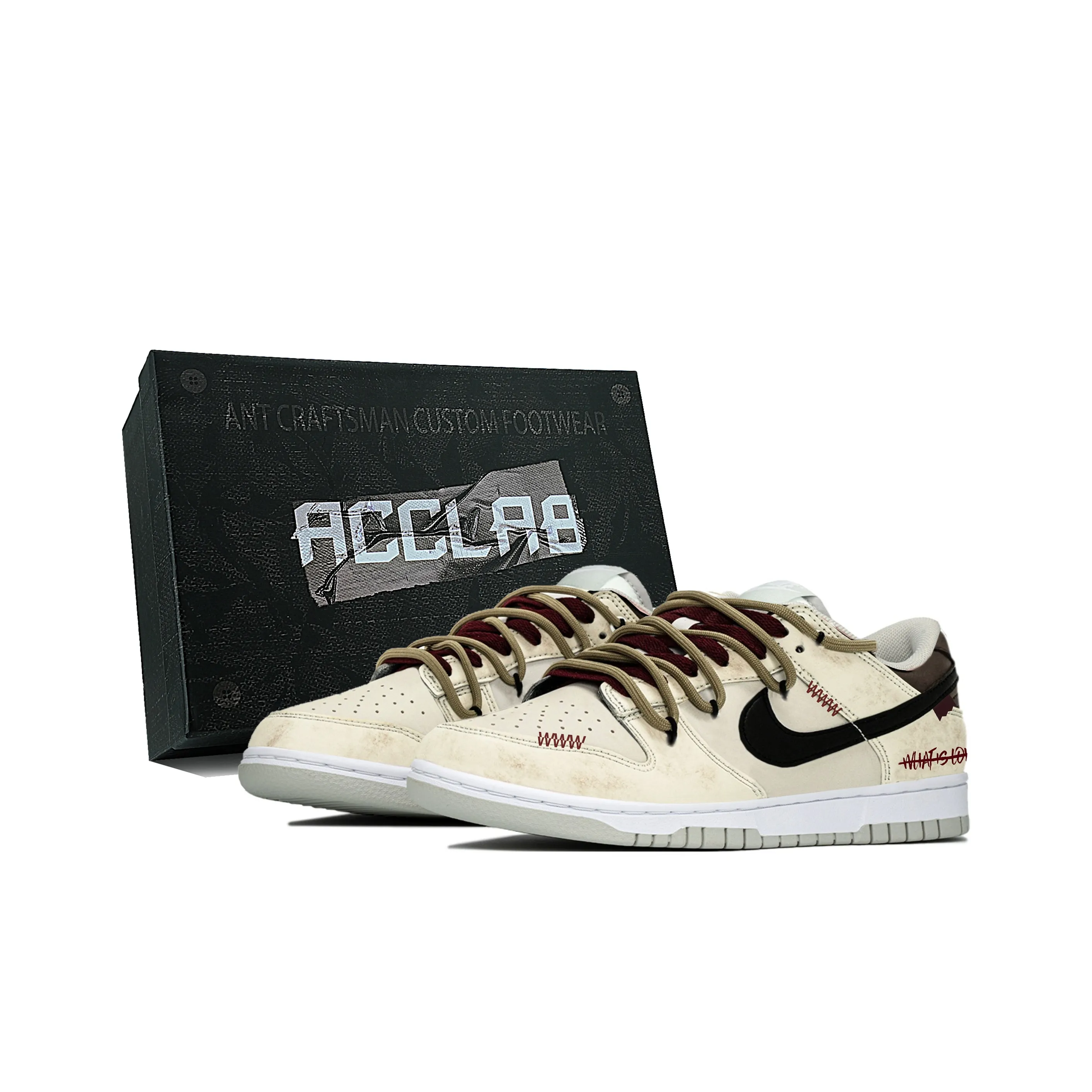 Nike Dunk Low Ретро Дышащие Увеличивающие Высоту Низкие Кроссовки для Скейтбординга Мужские Бежево-Желтые