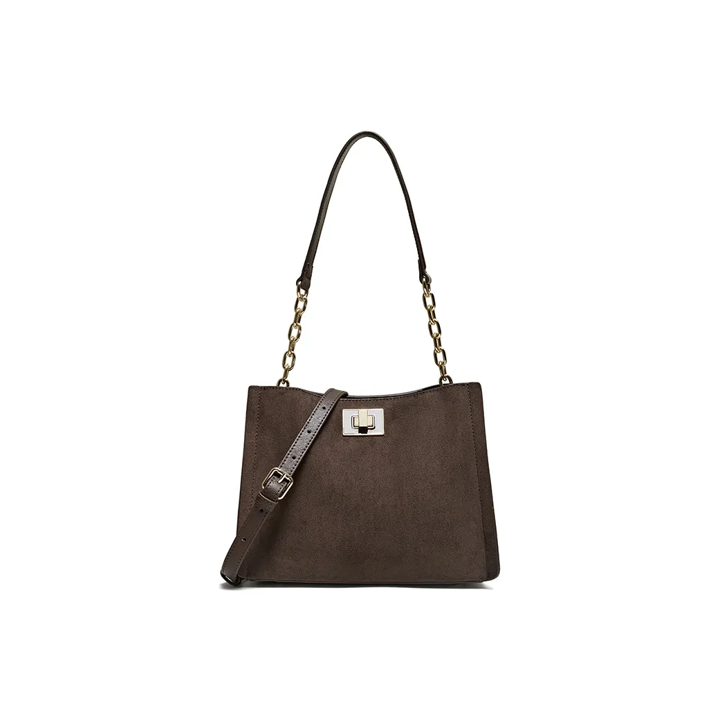 BASTO ПУ (полиуретан) Сумка-тоут Сумка через плечо Средняя Женская Темно-кофейный Коричневый