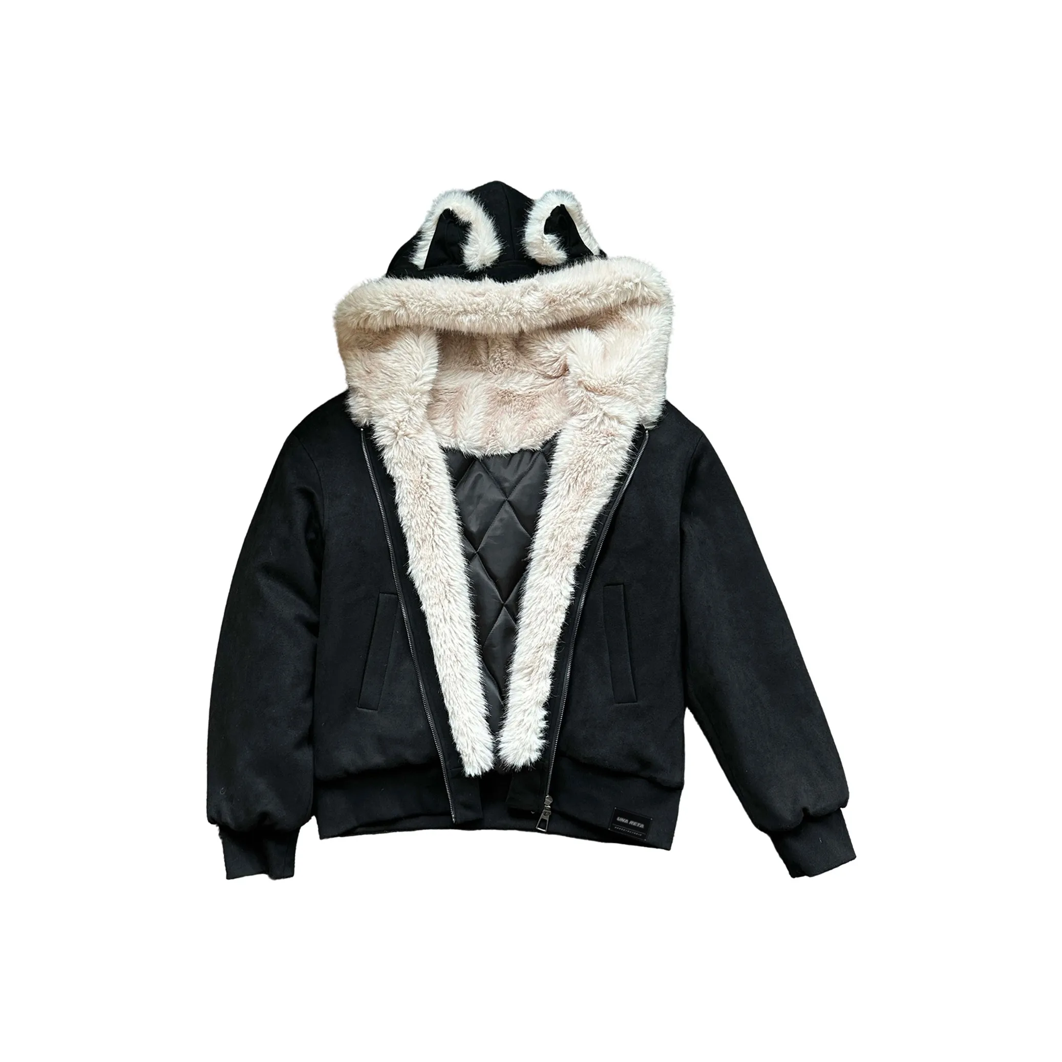 UNA RETA Черный Желтый Унисекс Пуховики