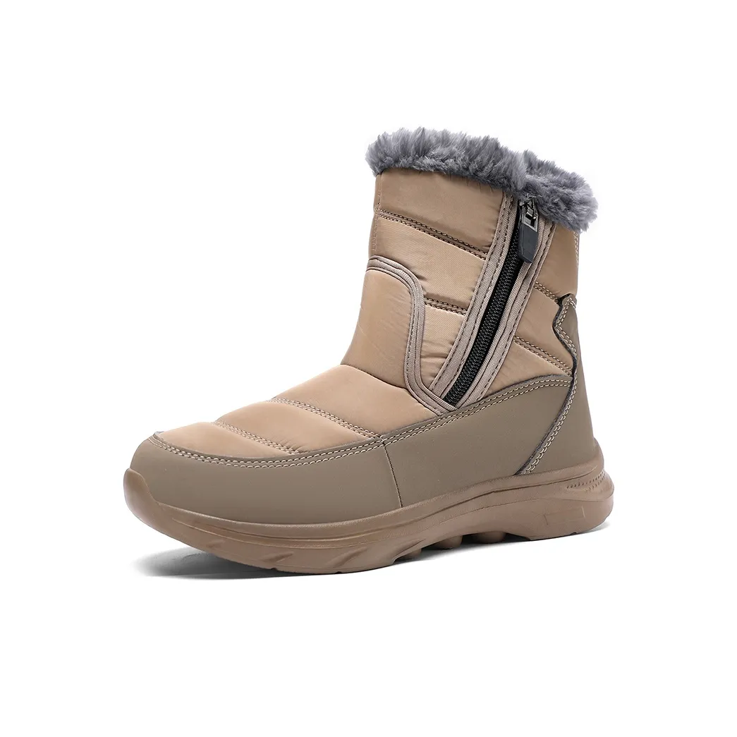 QINBU Утепленная обувь термическая водонепроницаемая высокие ботинки для снега унисекс