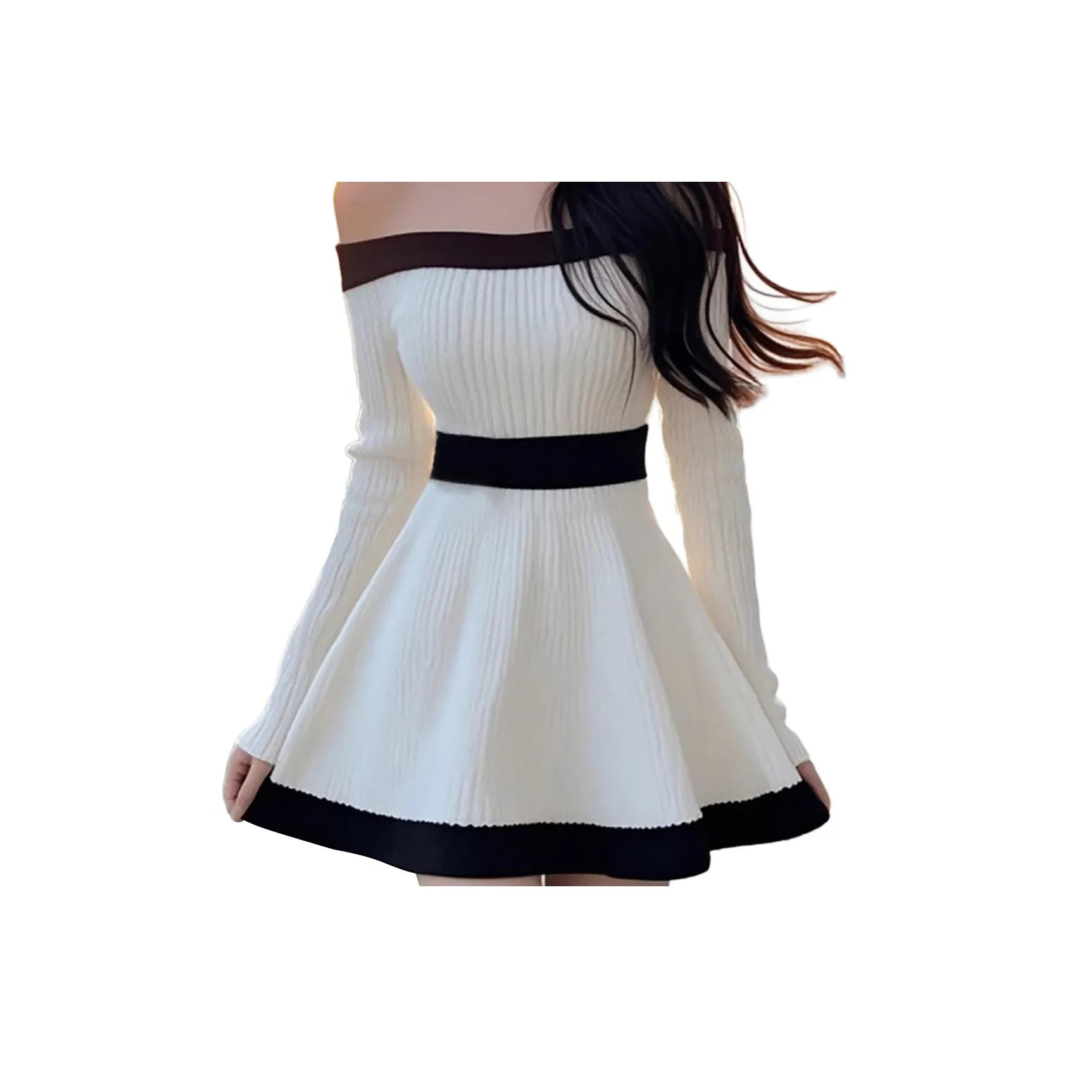 Aghr Длинное платье с длинными рукавами женское